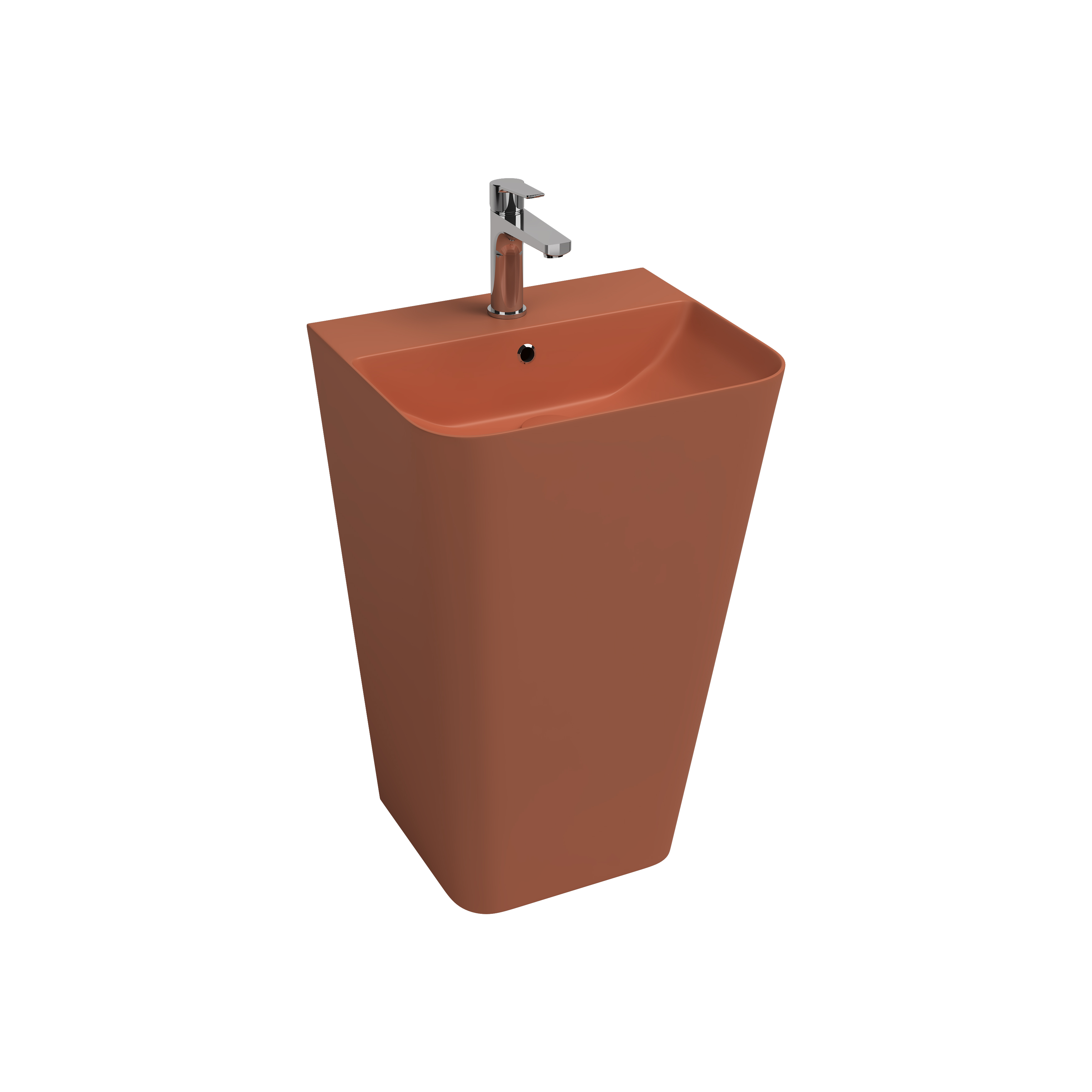 Sott Aqua Monoblok Yerden Lavabo 50 cm Terracotta