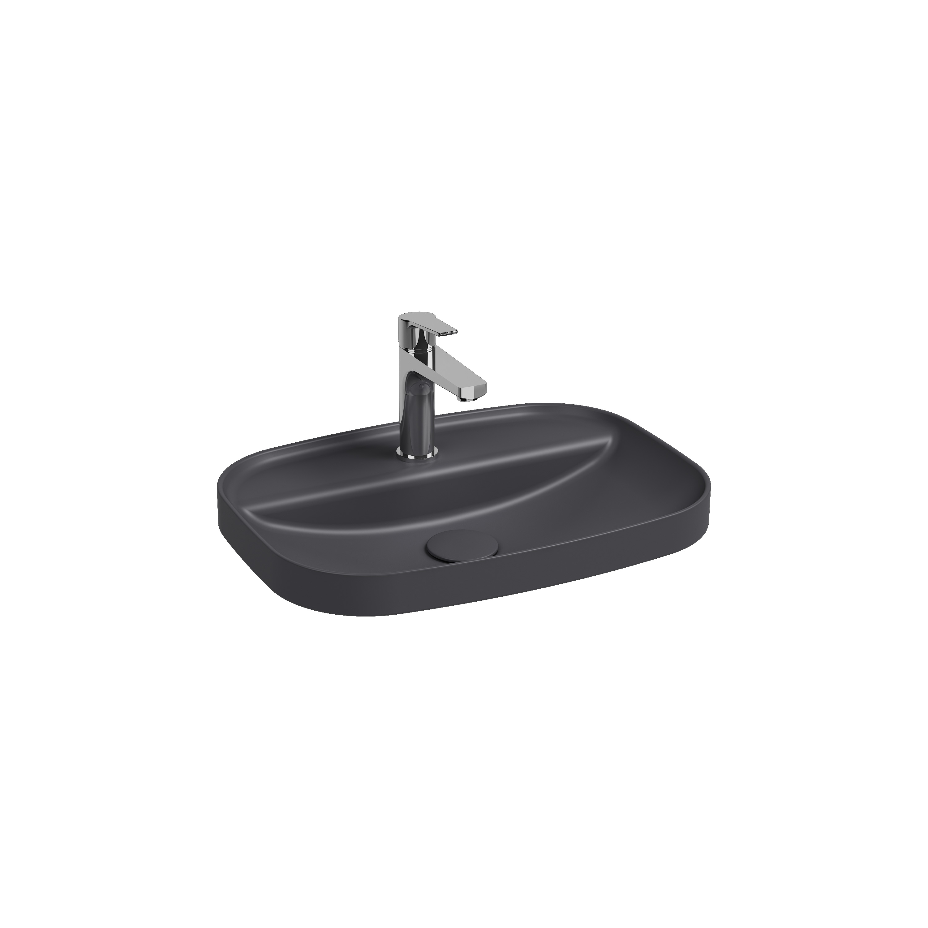 Infinity Inset Washbasin 55 cm Black
