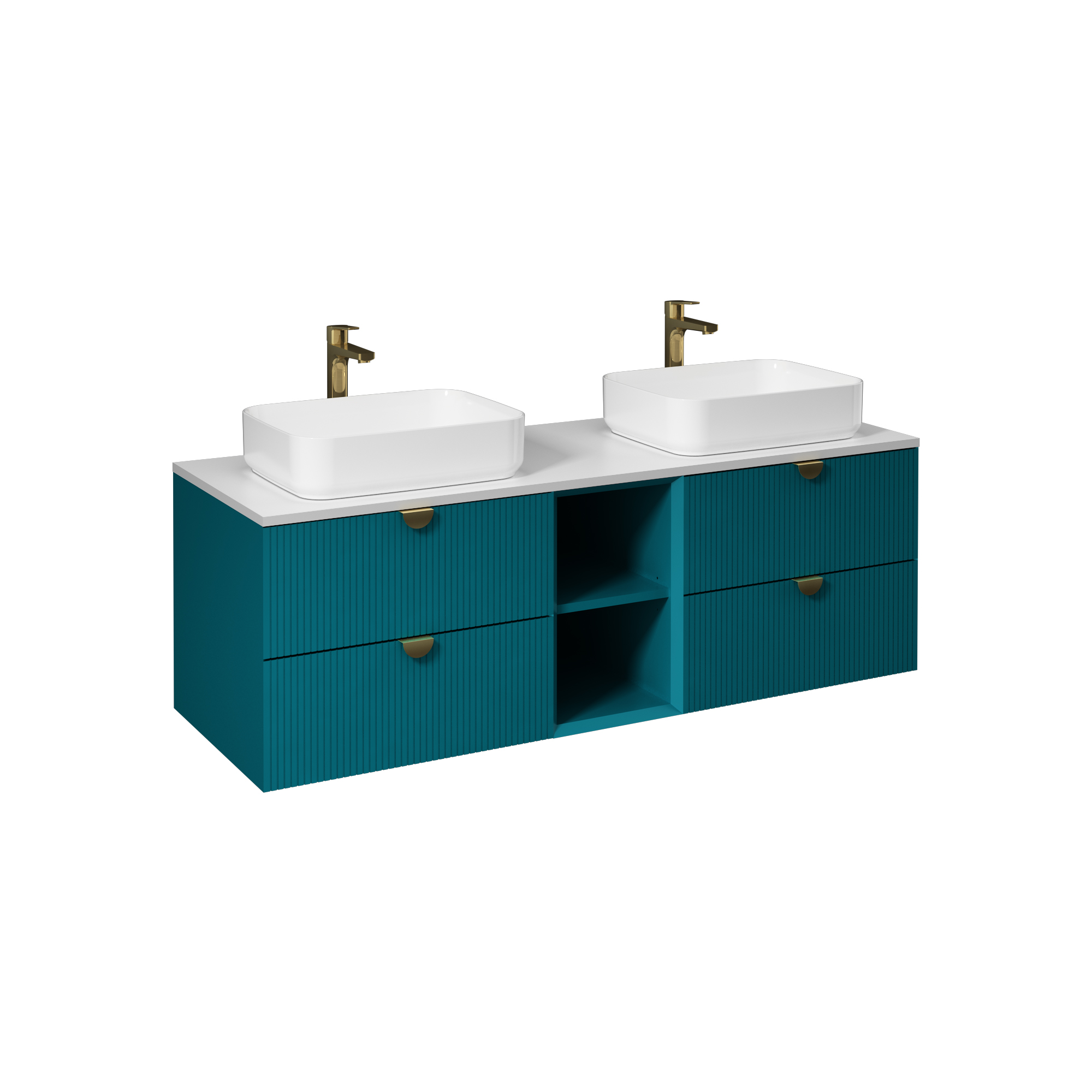 Infinity Washbasin Cabinet Ocean,  with Petrol Green Washbasi 130 cm
