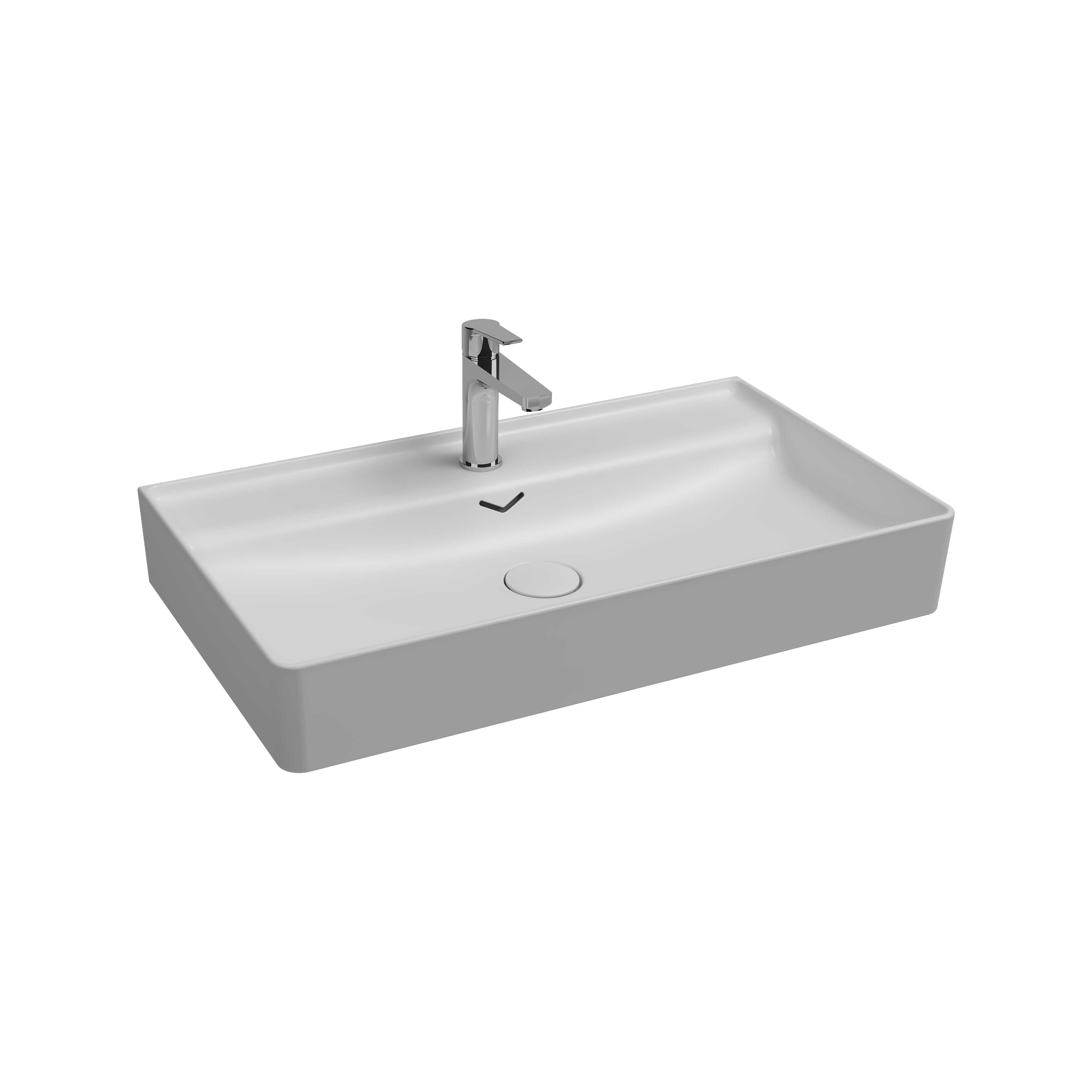 Vea Tezgah Üstü Lavabo 121 cm Taş Gri