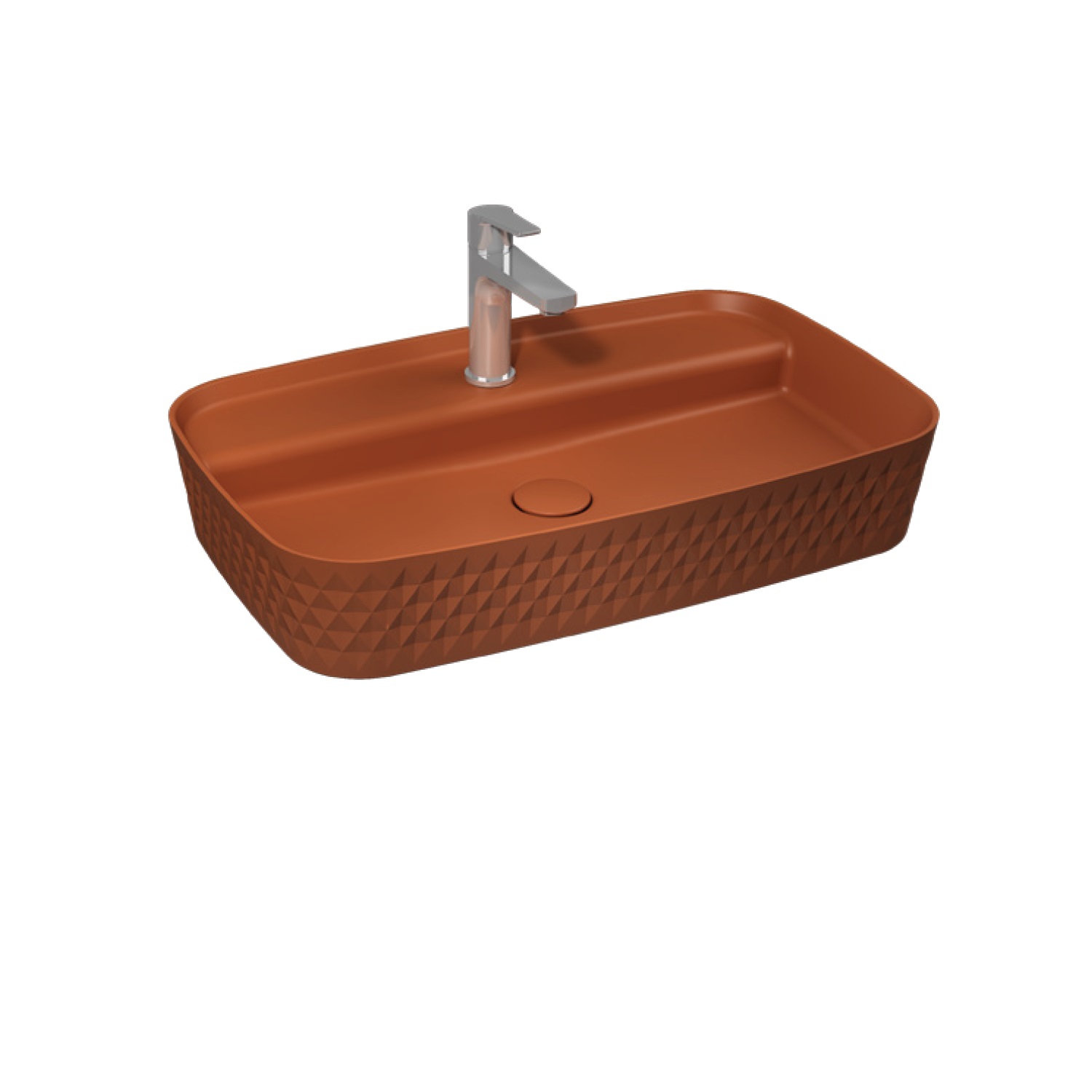 Sott Aqua Monoblok Yerden Lavabo 50 cm Rustik Bordo