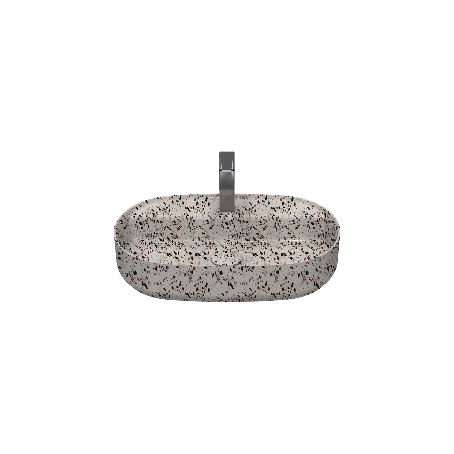 Infinity Terrazo Desenli Tezgah Üstü Lavabo 60 cm