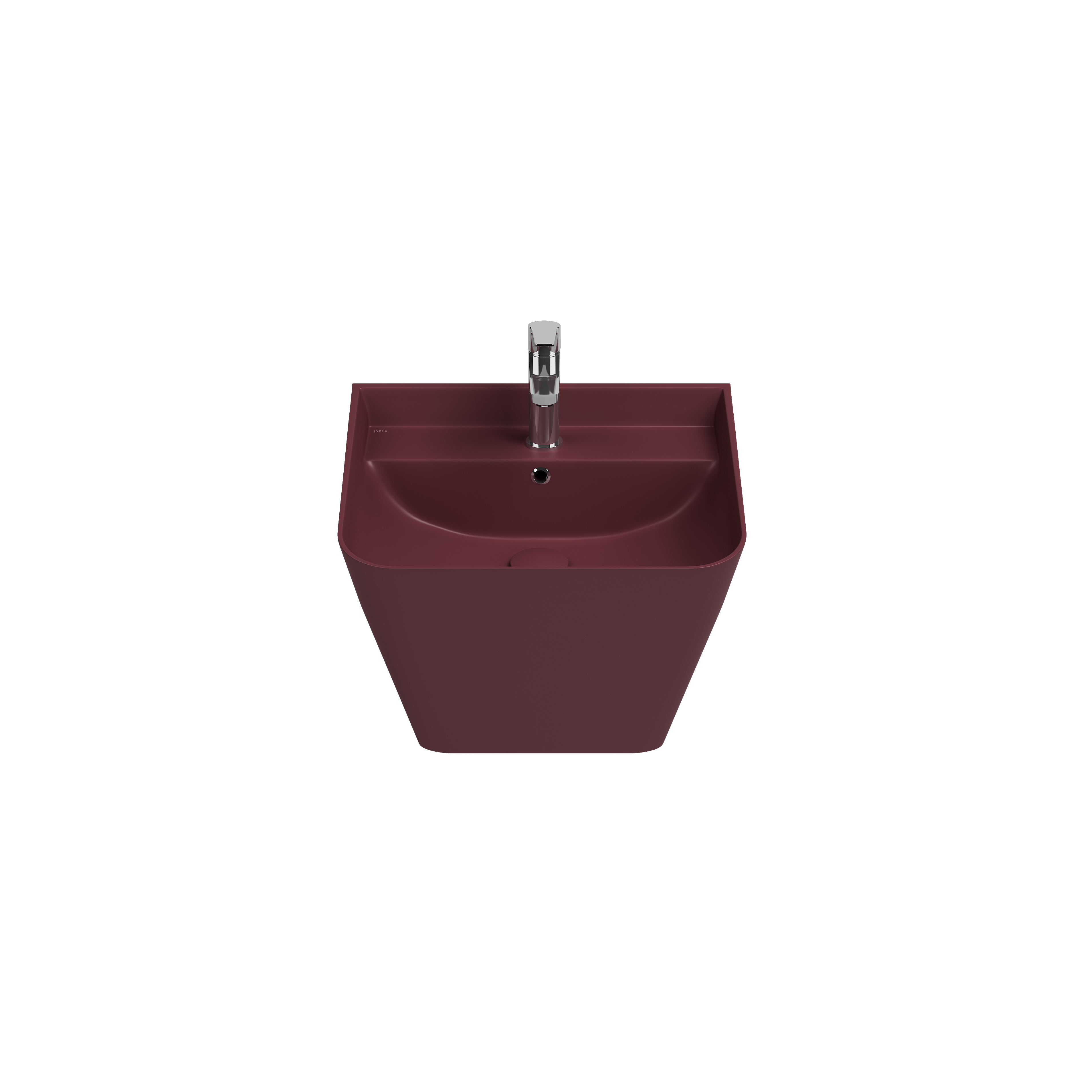 Sott Aqua Wall Hung Monoblok Washbasin 50 cm Maroon Red
