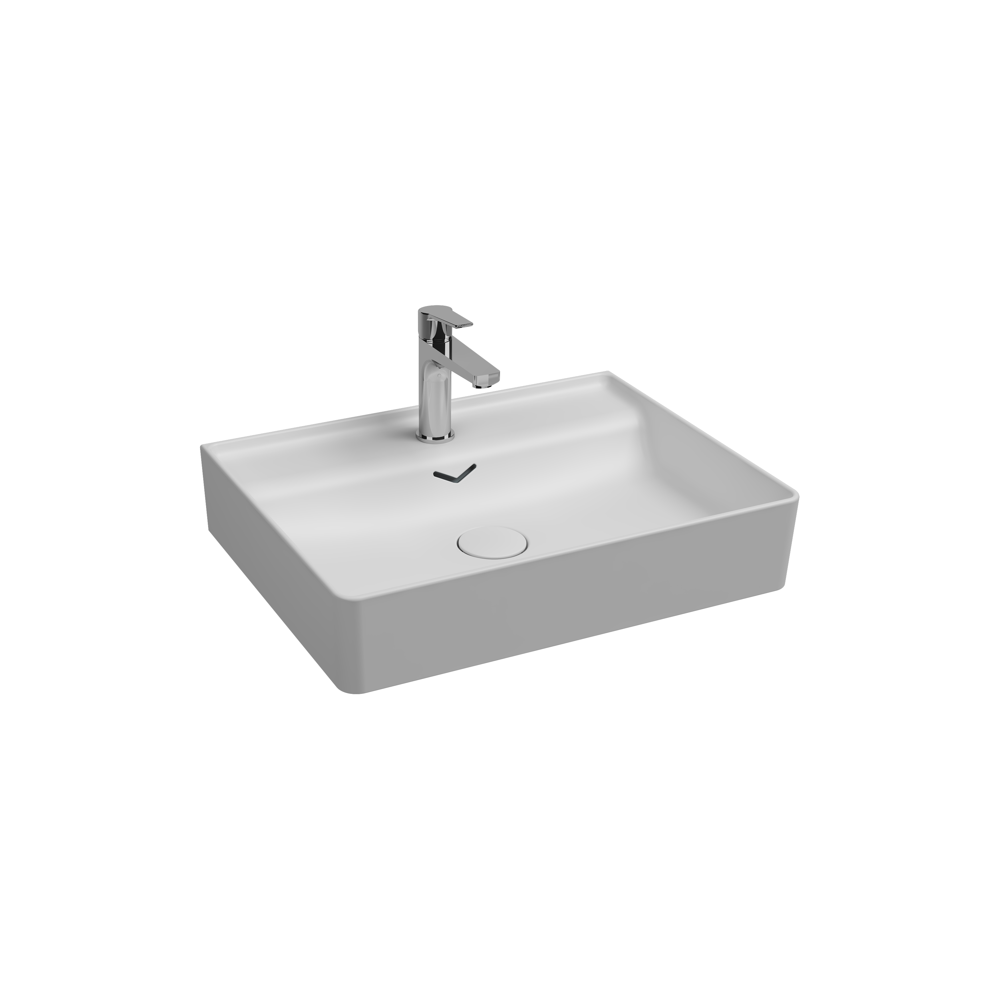 Allegro Tezgah Üstü Monoblok Lavabo 60 cm Antrasit