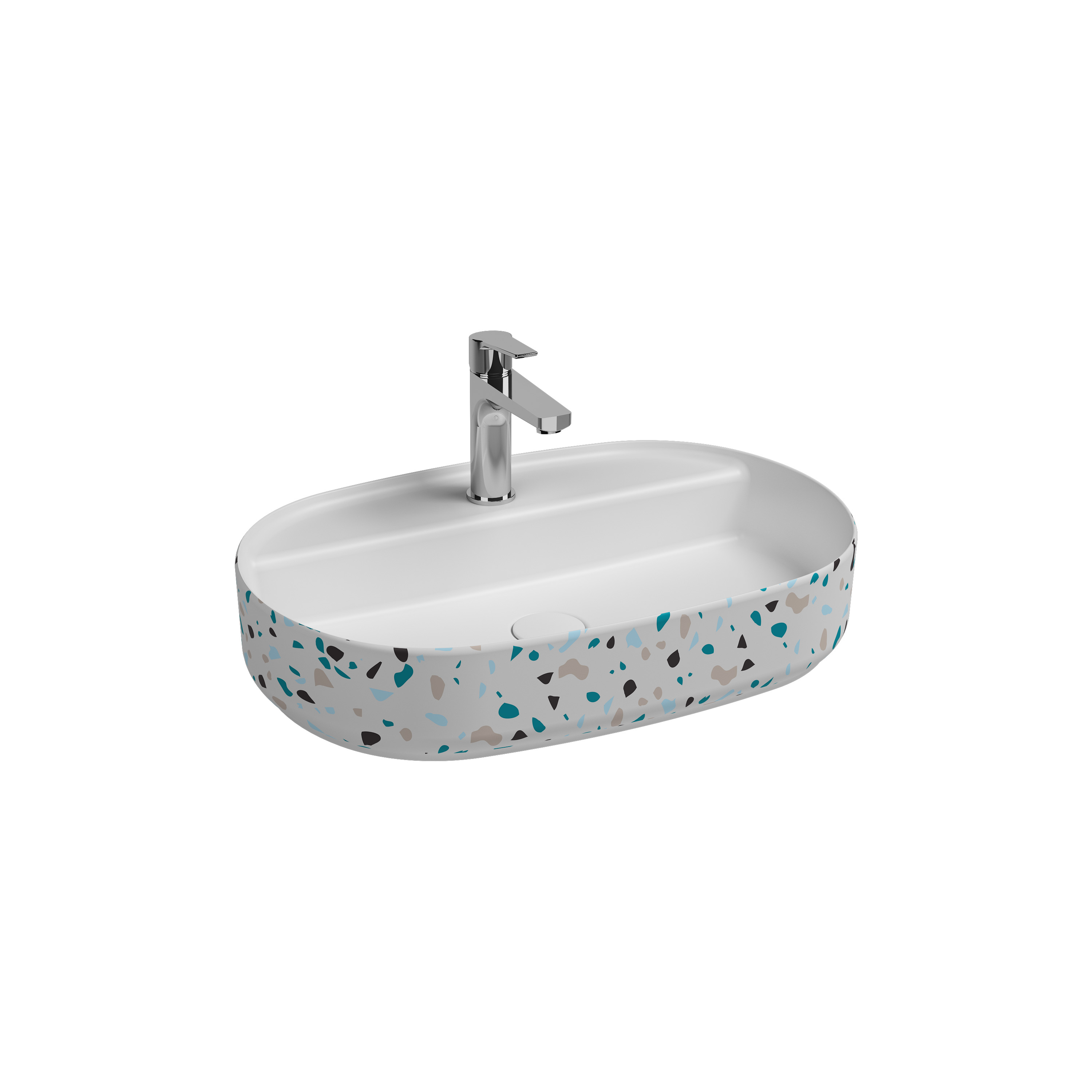 Countertop Washbasin 55 cm  Terrazzo Salmon