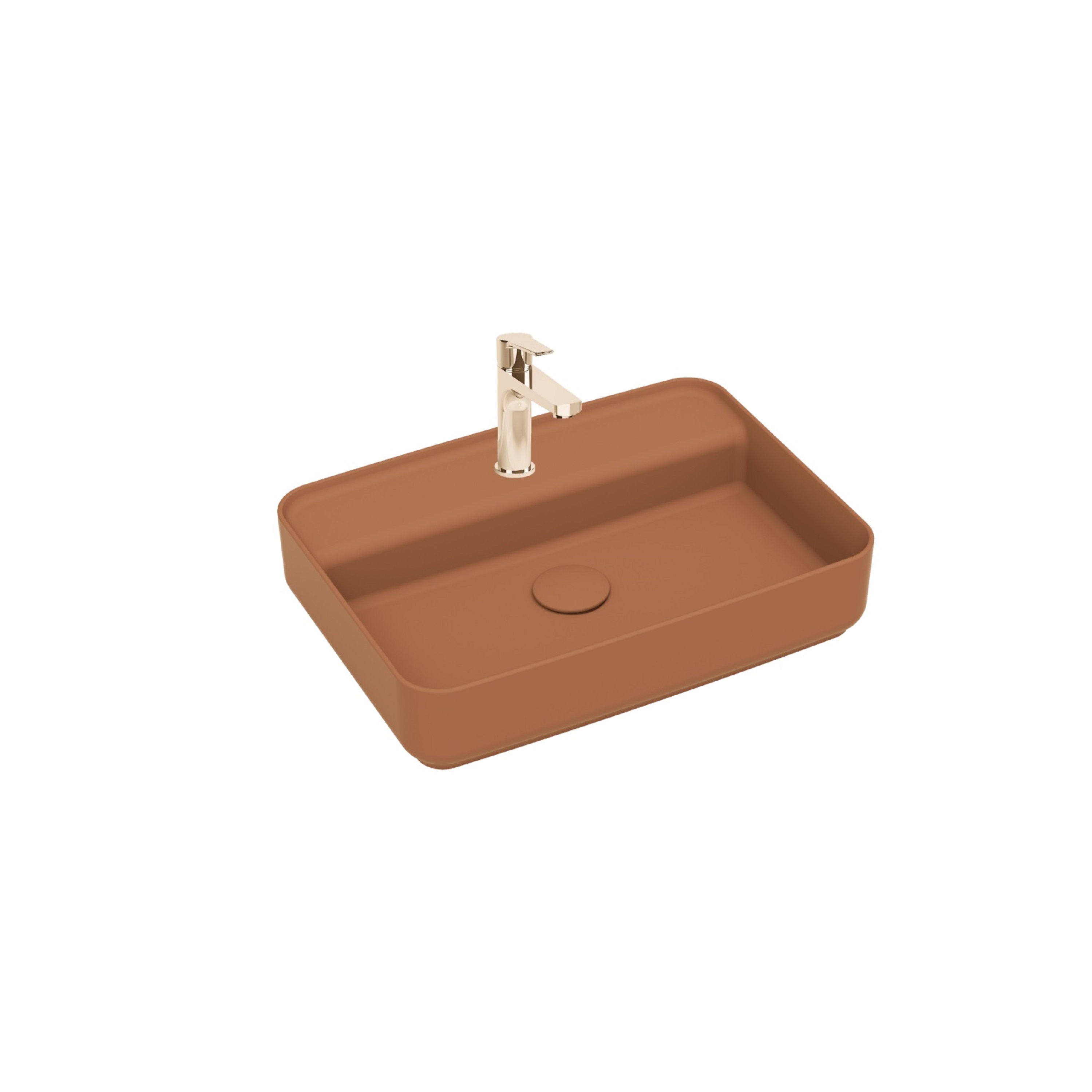 Infinity Tezgah Üstü Lavabo 55 cm Terracotta