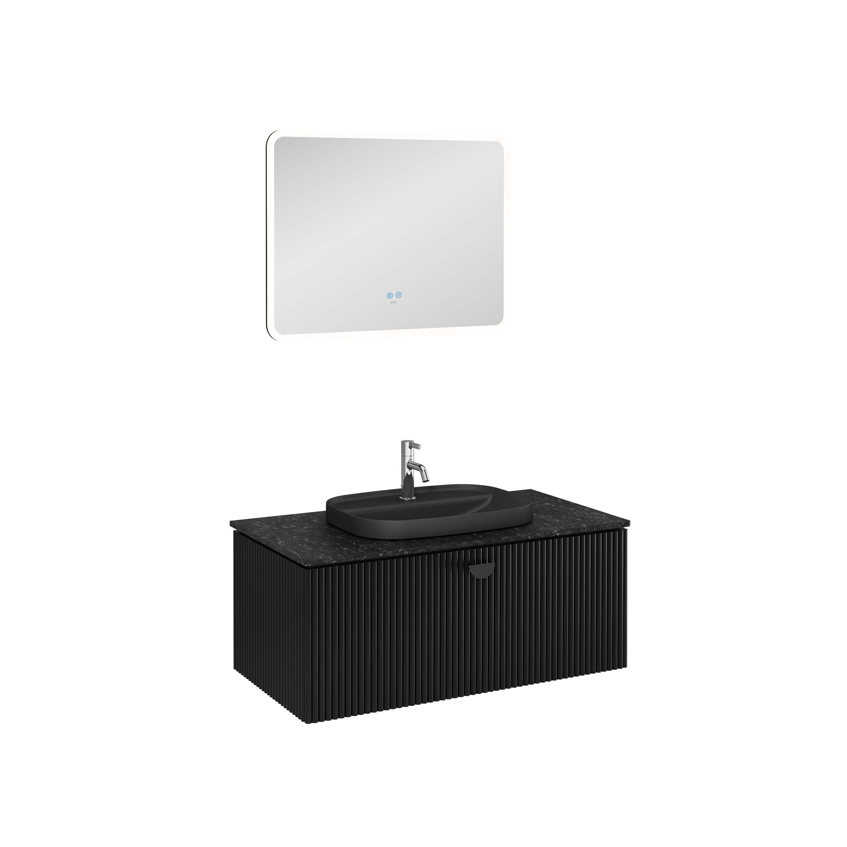 INFINITY ART Black Washbasin Unit, 100 cm