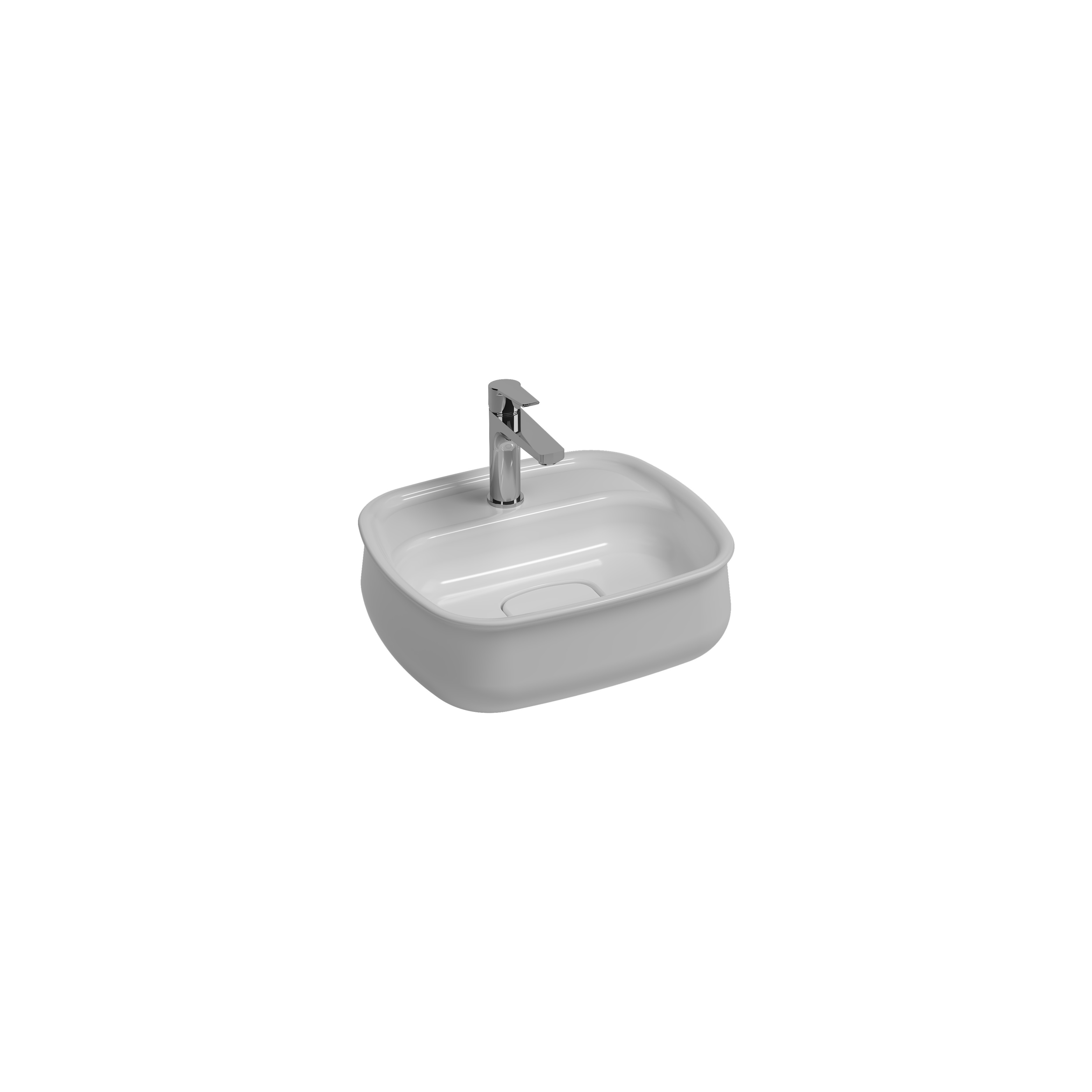 Isvea Fluido Tezgah Üstü Lavabo 47 cm  Mat Beyaz - 10FDS6548I