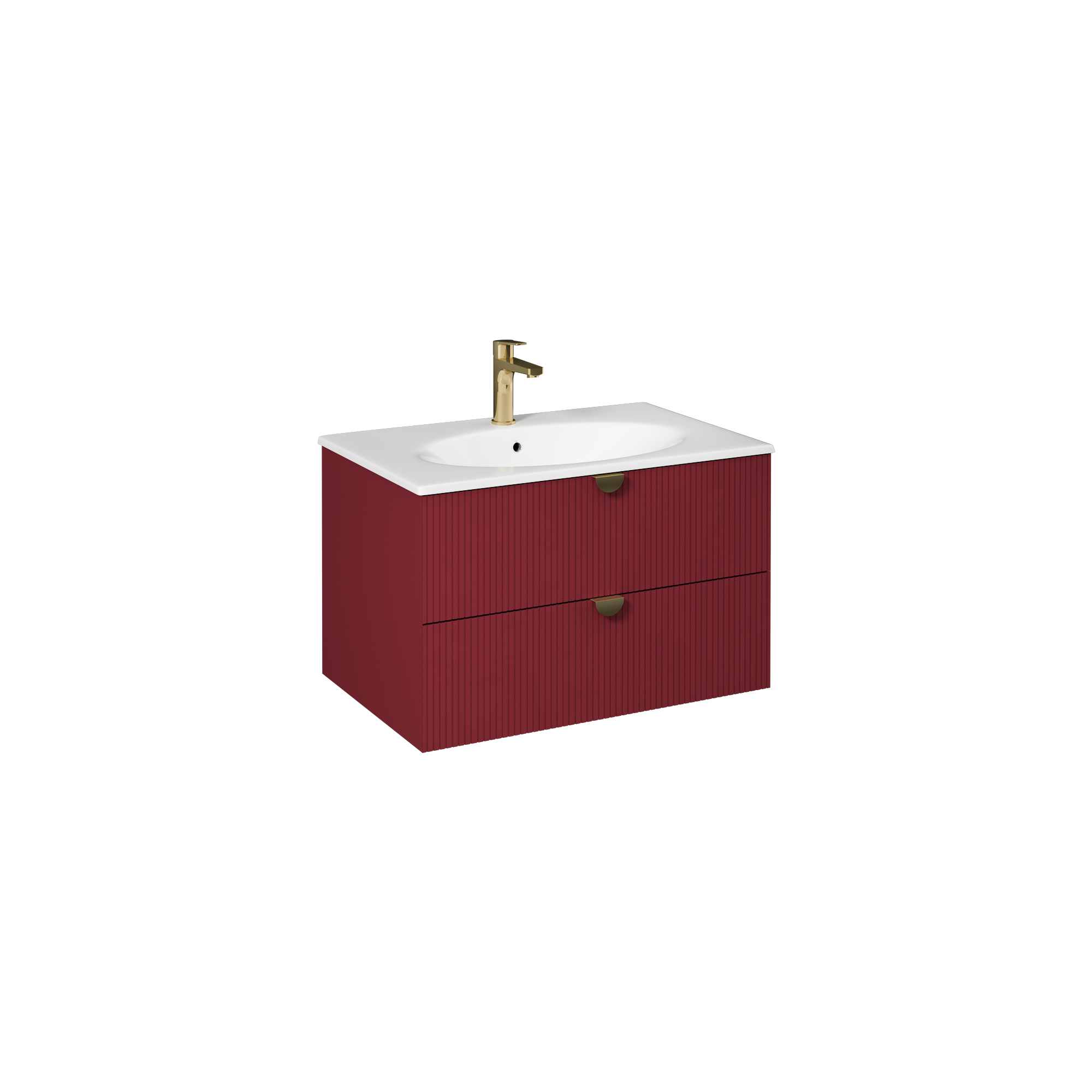 Infinity Washbasin Cabinet, Ruby Red 80 cm