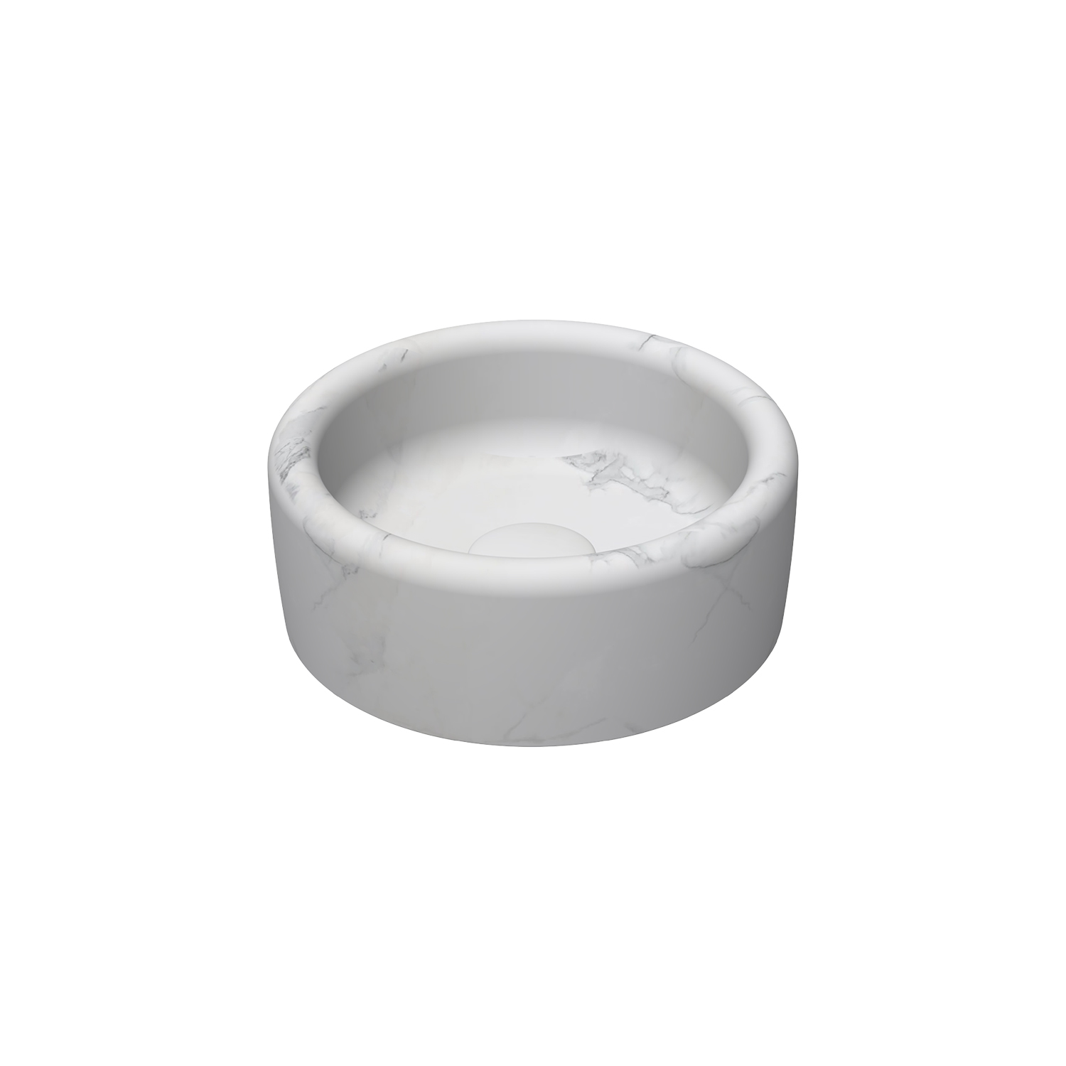 Curvo Marmo White Desenli Lavabo 42 cm