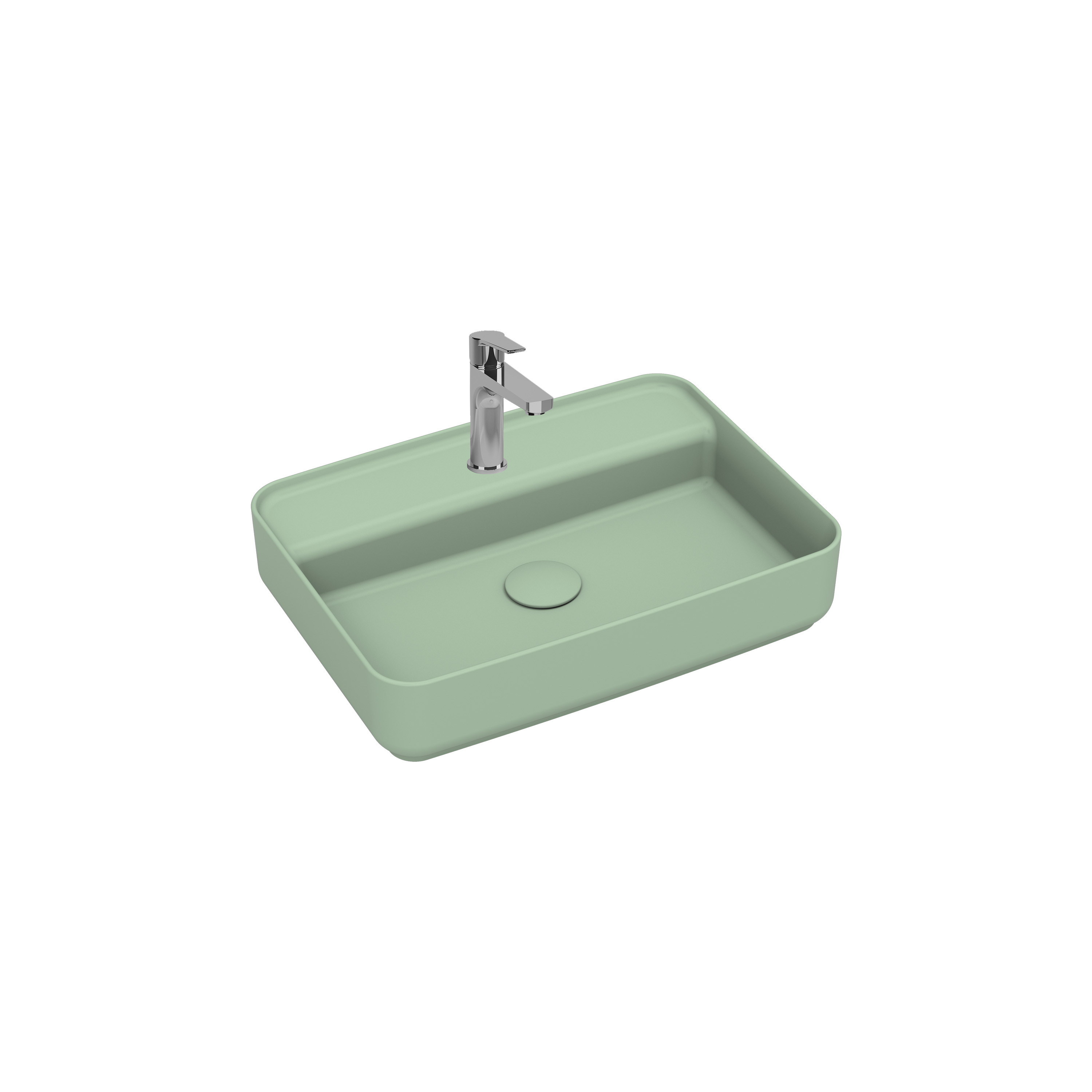Infinity Countertop Washbasin 50 cm Petrol Green
