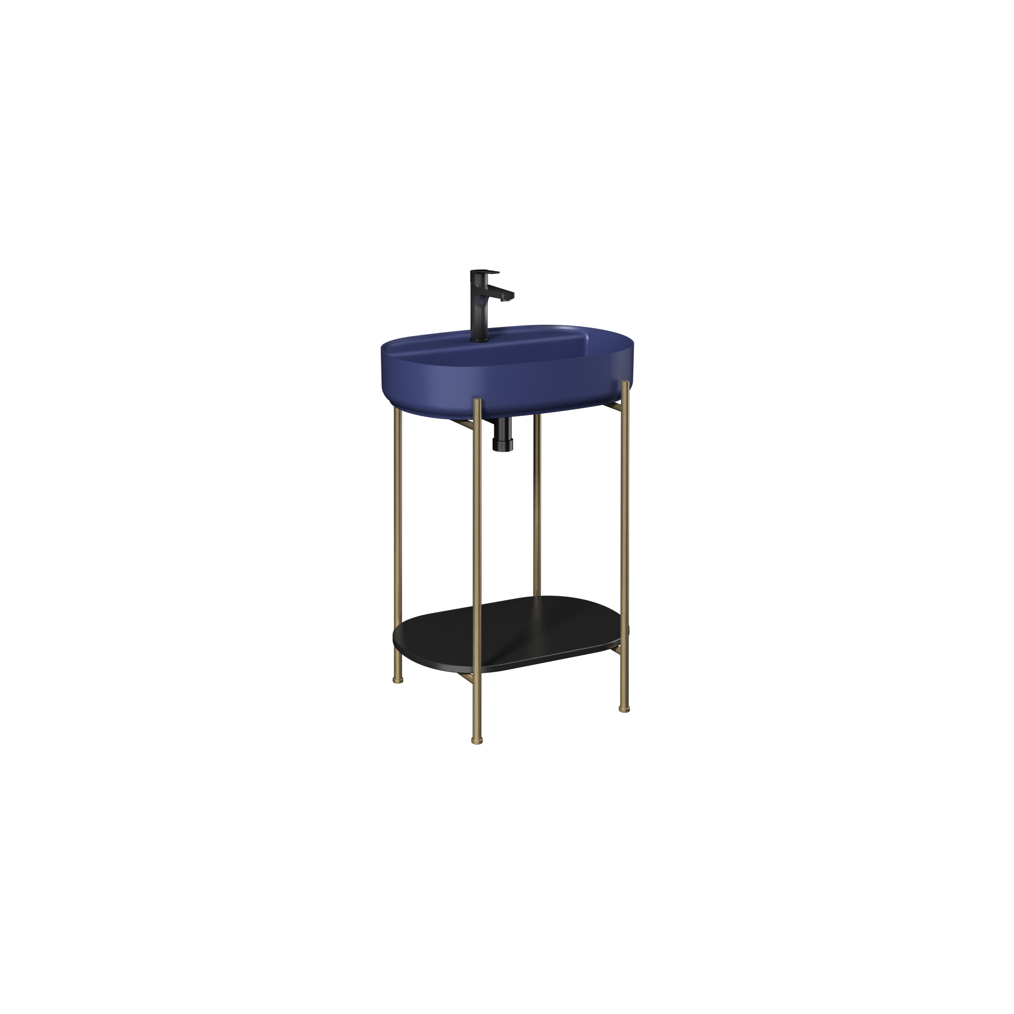 Puno Washbasin Cabinet, With ISVEA Blue Washbasin 60 cm