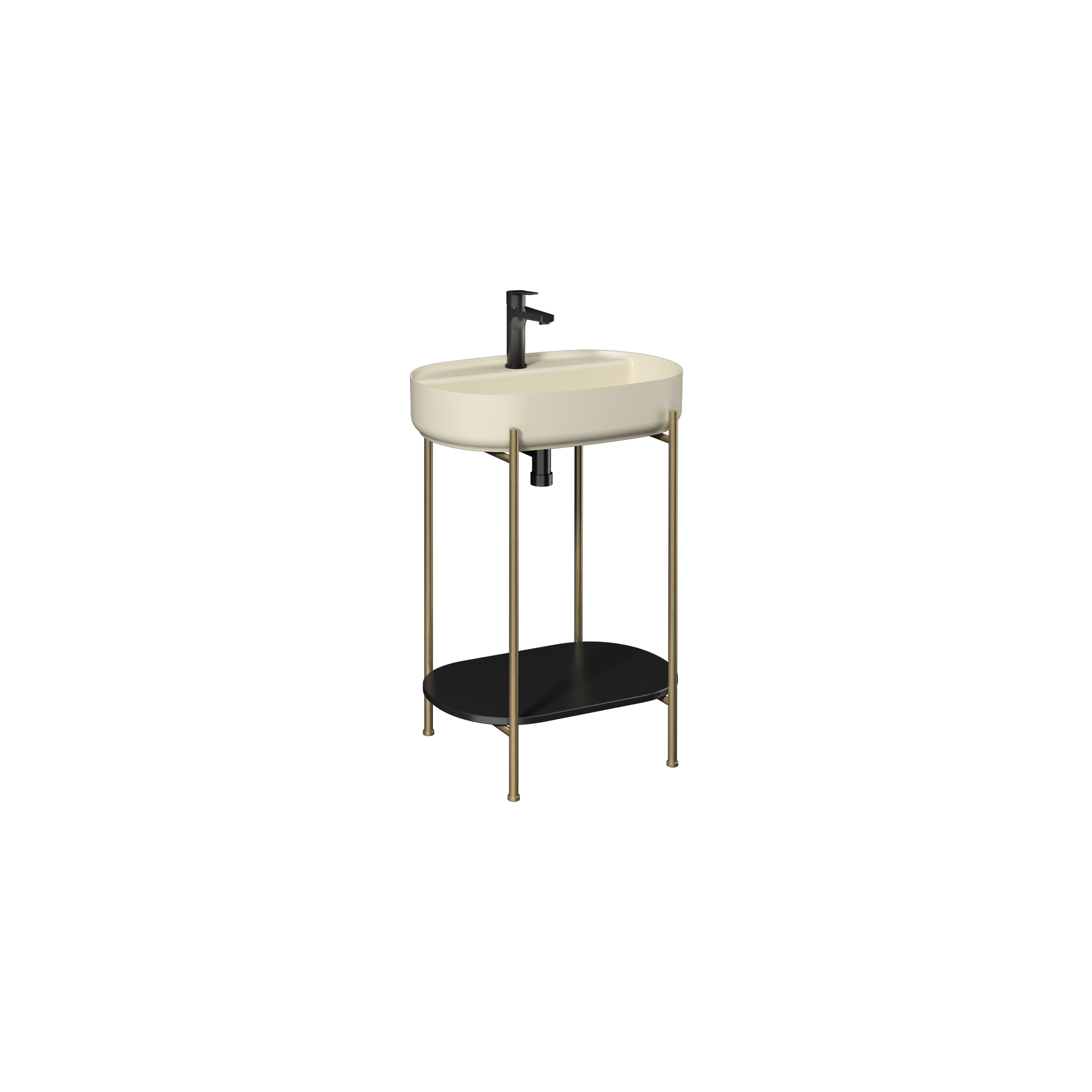 Puno Washbasin Cabinet, With Ivory Washbasinlu 60 cm