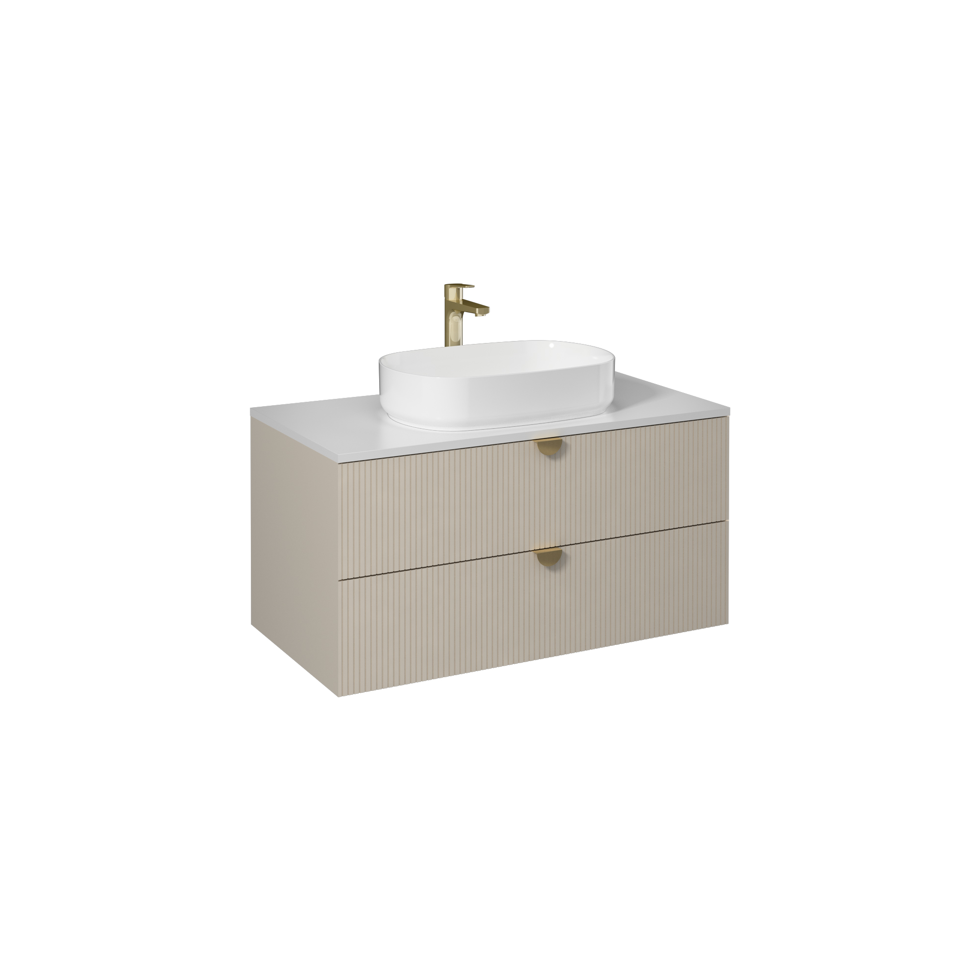 Infinity Washbasin Cabinet Cream, with Ivory Washbasin 130 cm
