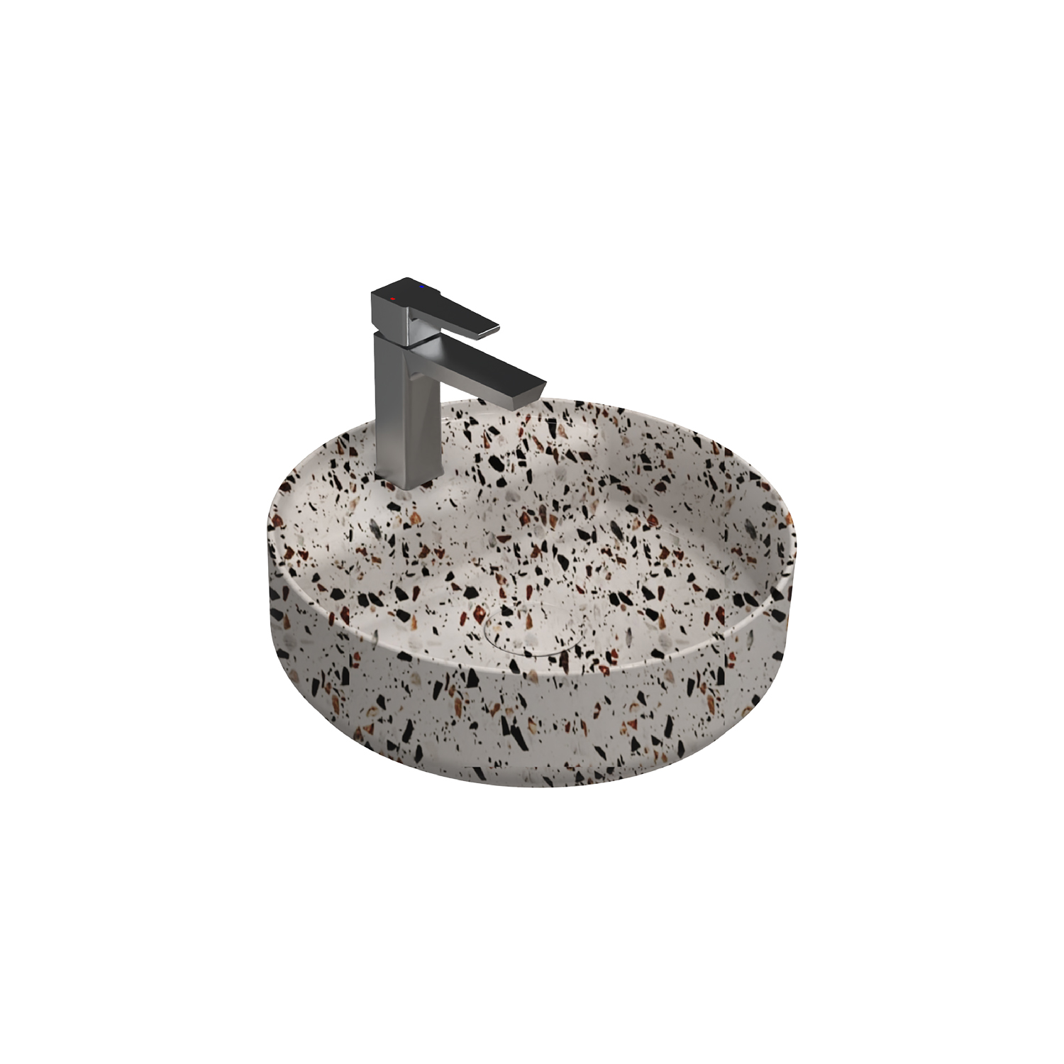 Infinity Terrazo Desenli Tezgah Üstü Lavabo 36 cm