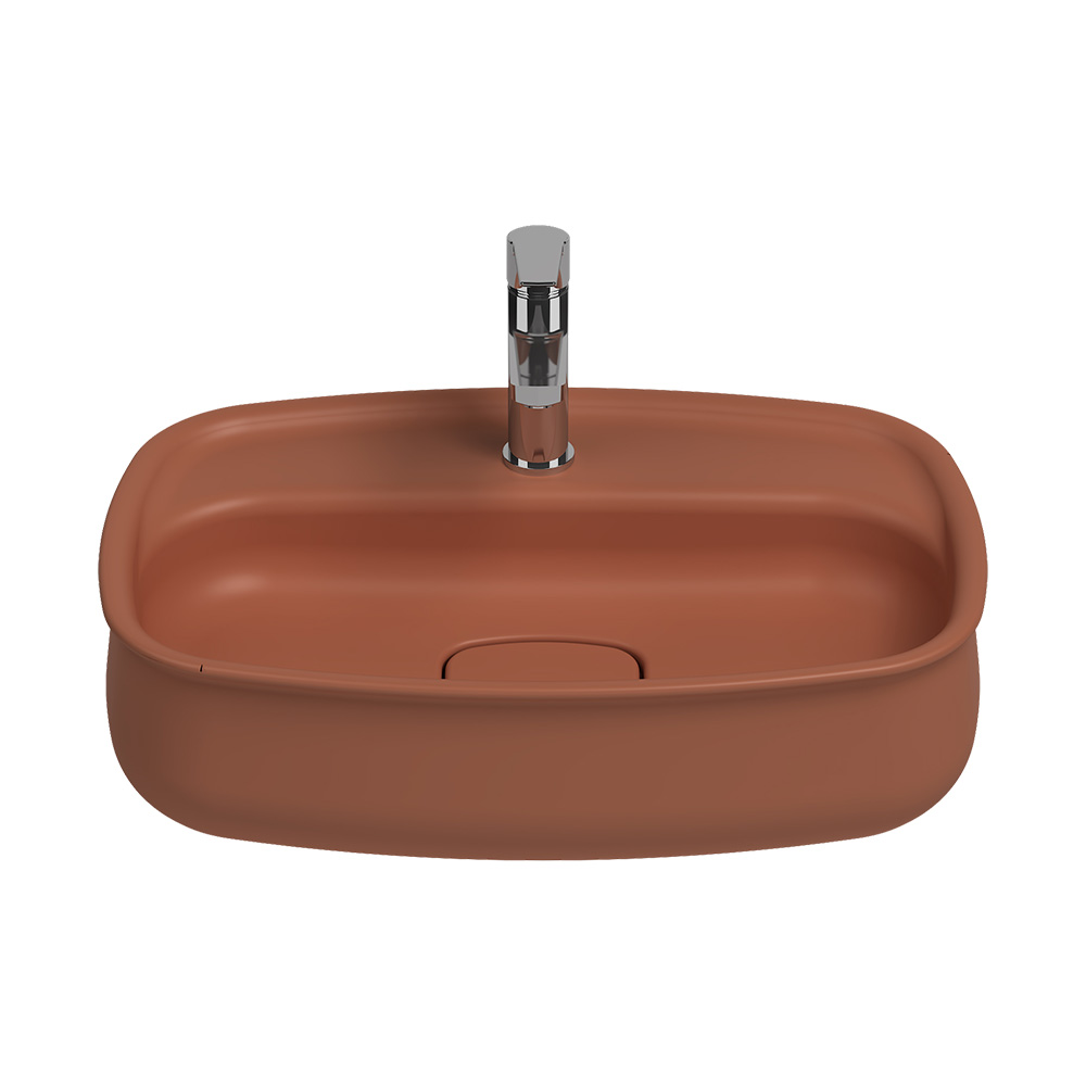 Fluido Tezgah Üstü Lavabo, 60 cm Terracotta