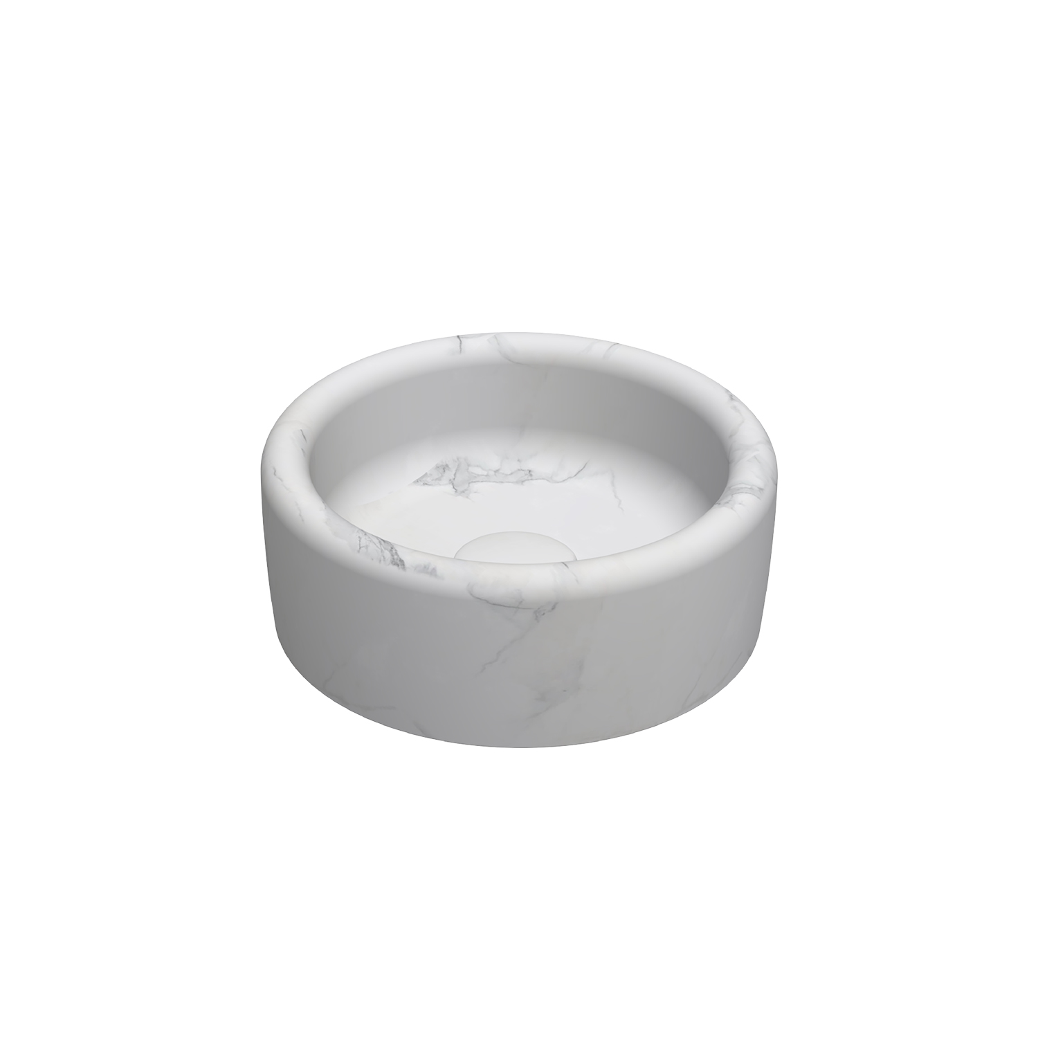 Curvo Marmo White Desenli Lavabo 42 cm