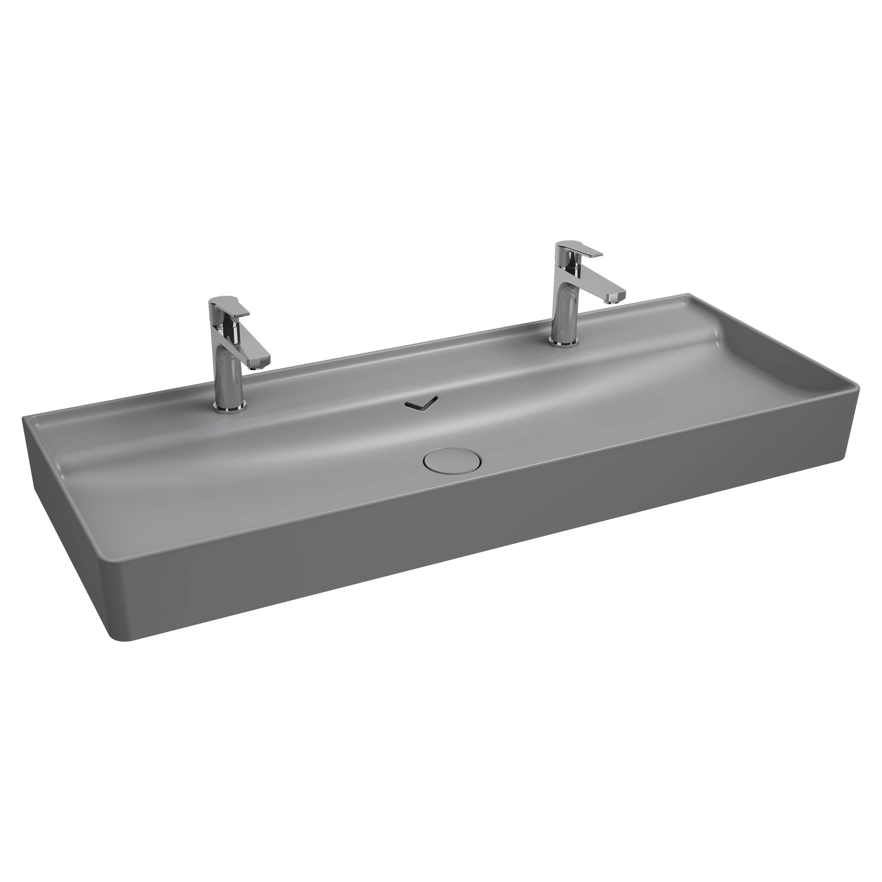 Vea Tezgah Üstü Lavabo 121 cm Taş Gri