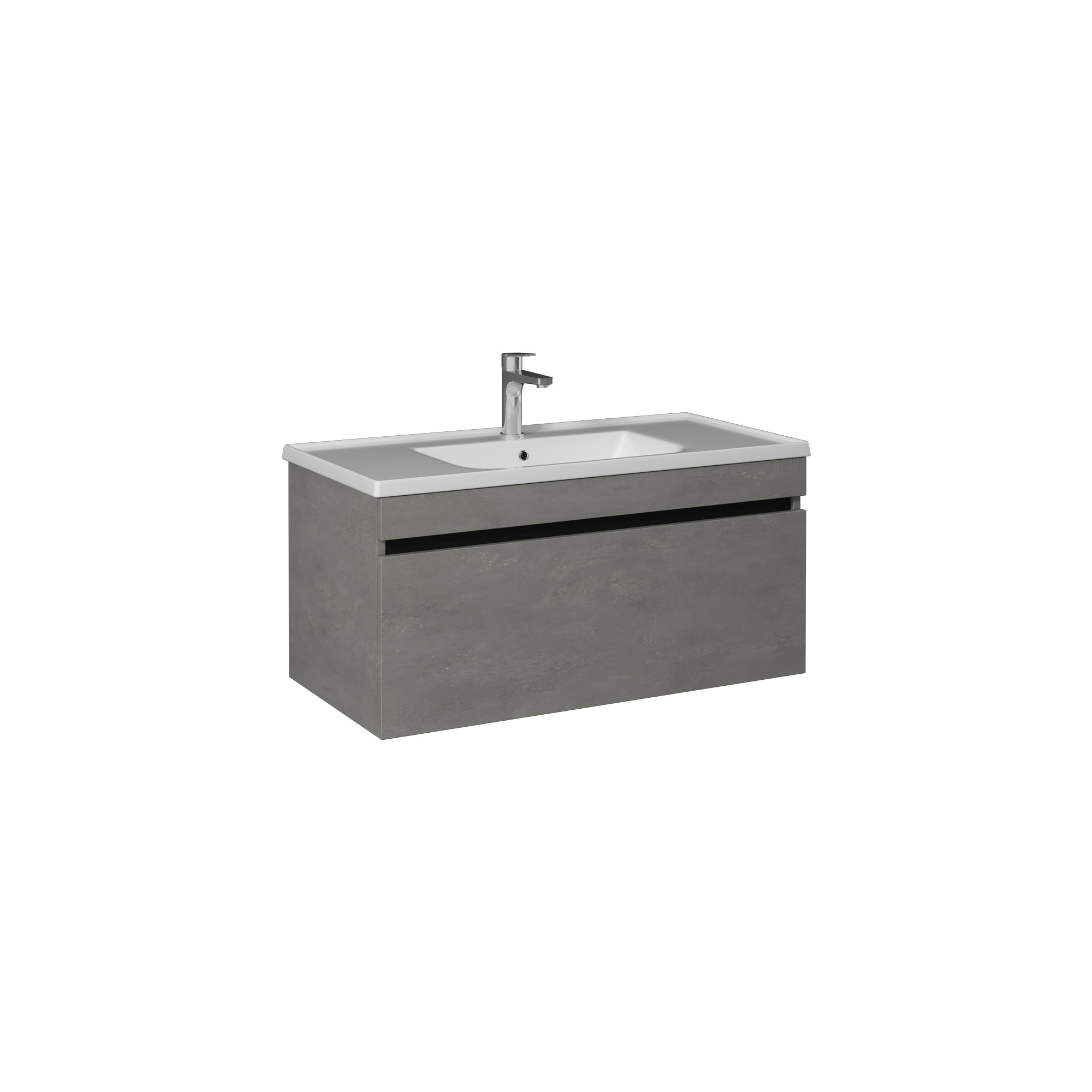 Trio + Washbasin Cabinet, Retro Silver 100 cm