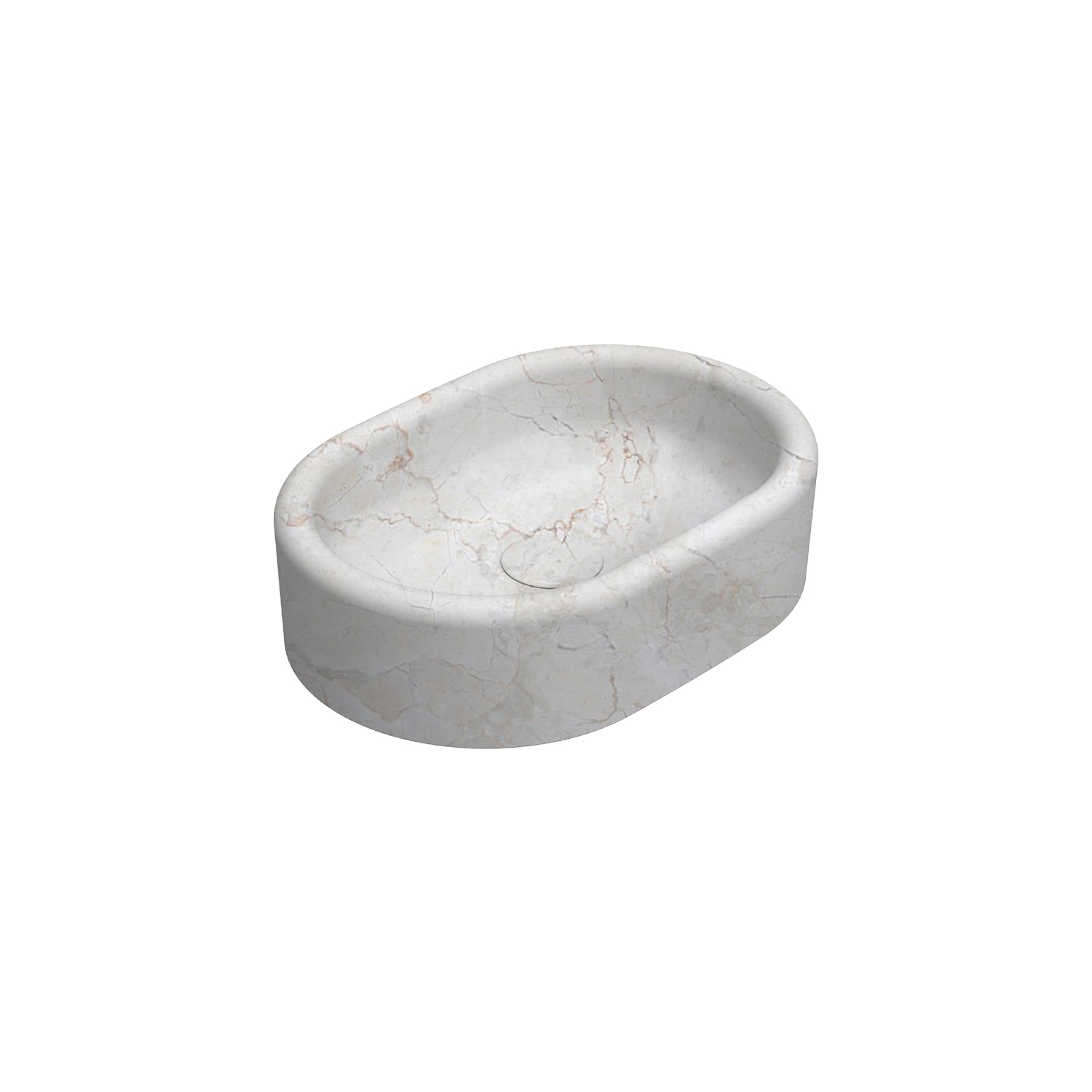 Curvo Marmo Travertino Desenli Lavabo 60 cm