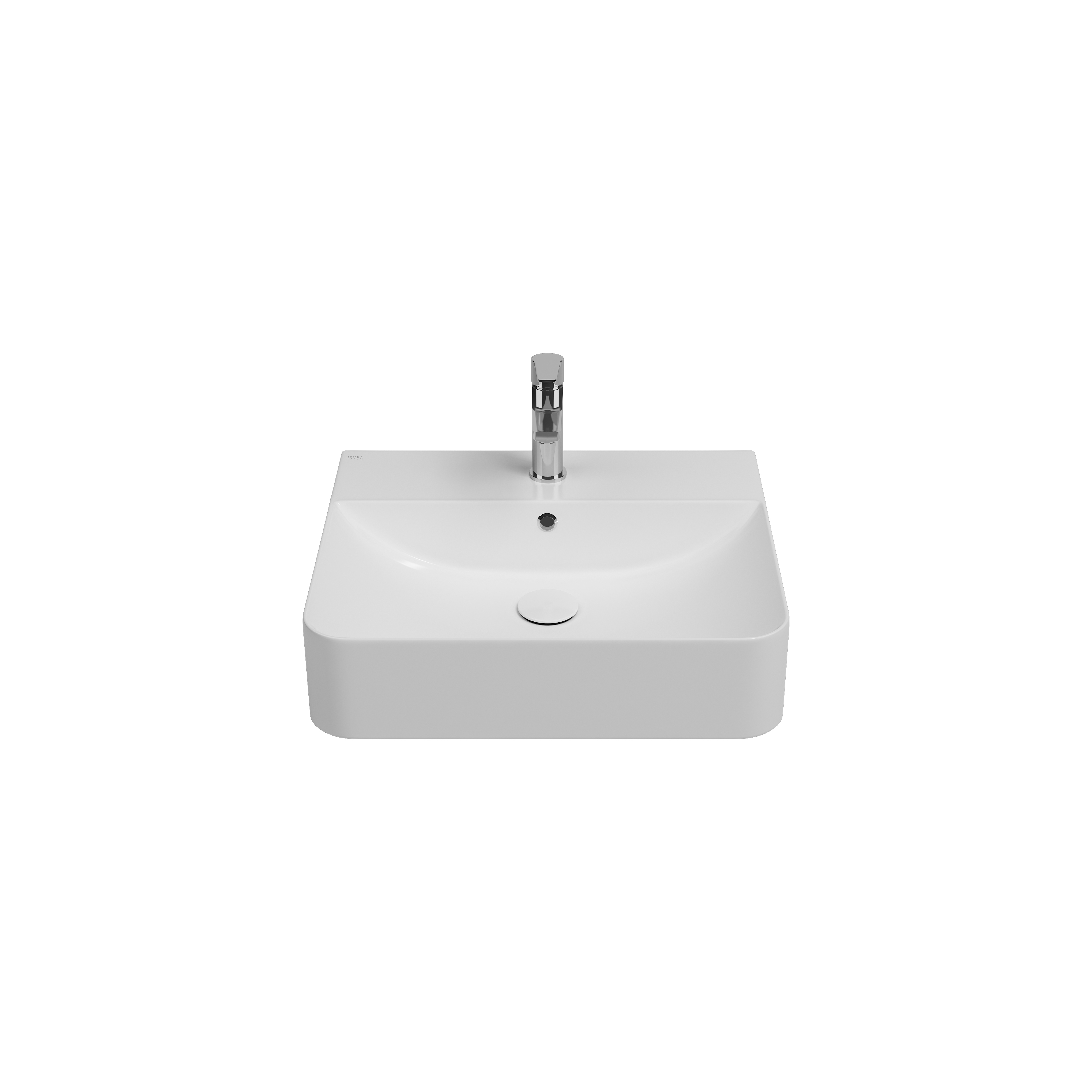 Sottaqua Semi-Recessed Countertop Washbasin, 59 cm