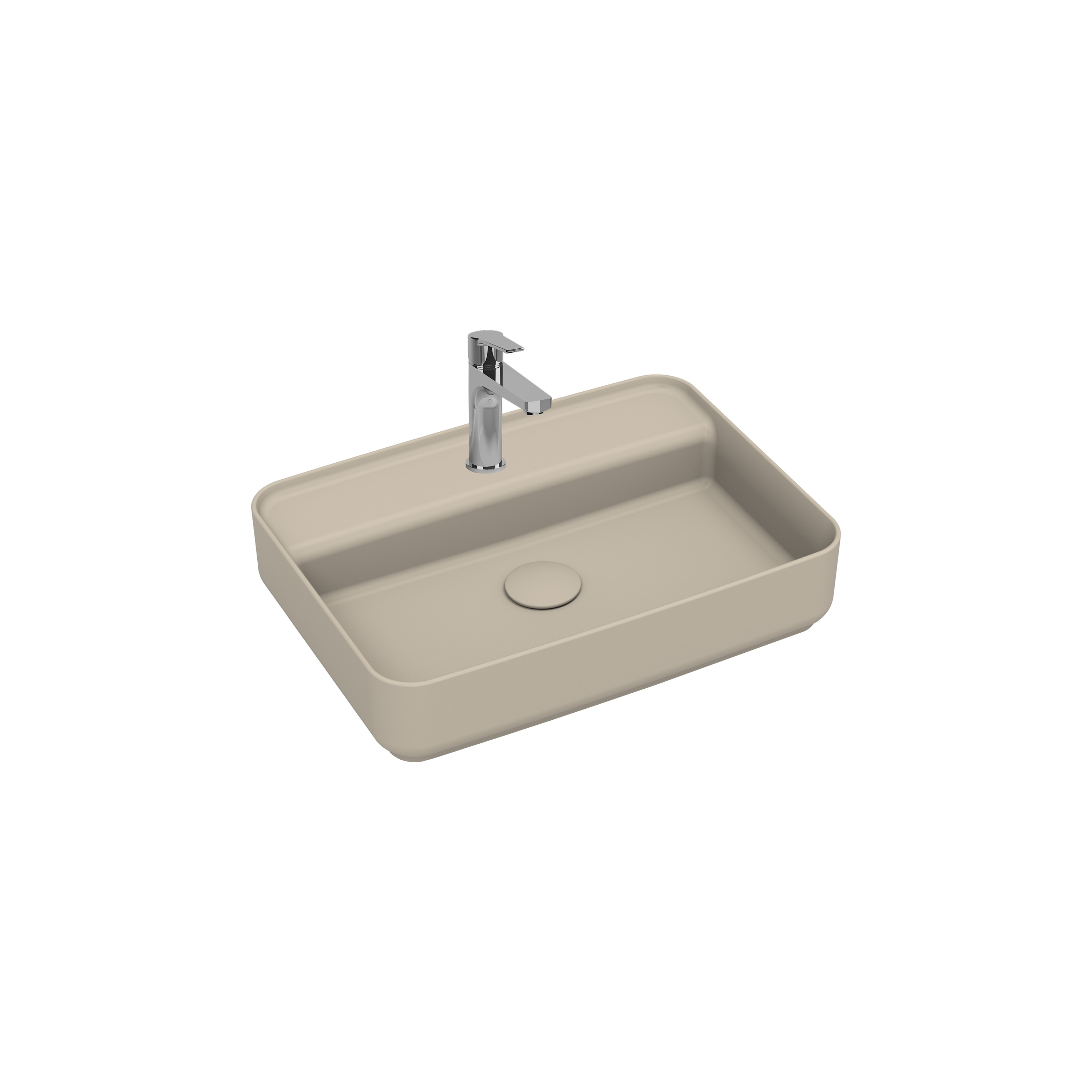 Infinity Countertop Washbasin 50 cm Taupe