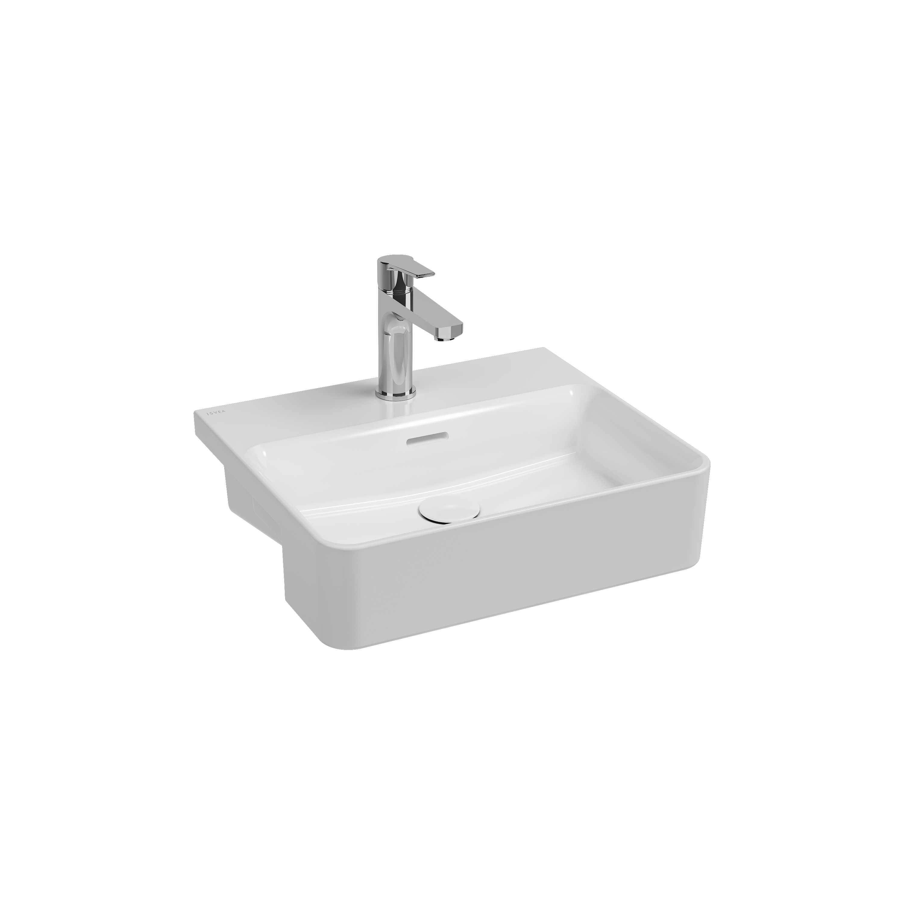 Infinity Countertop Washbasin 55 cm Matte White