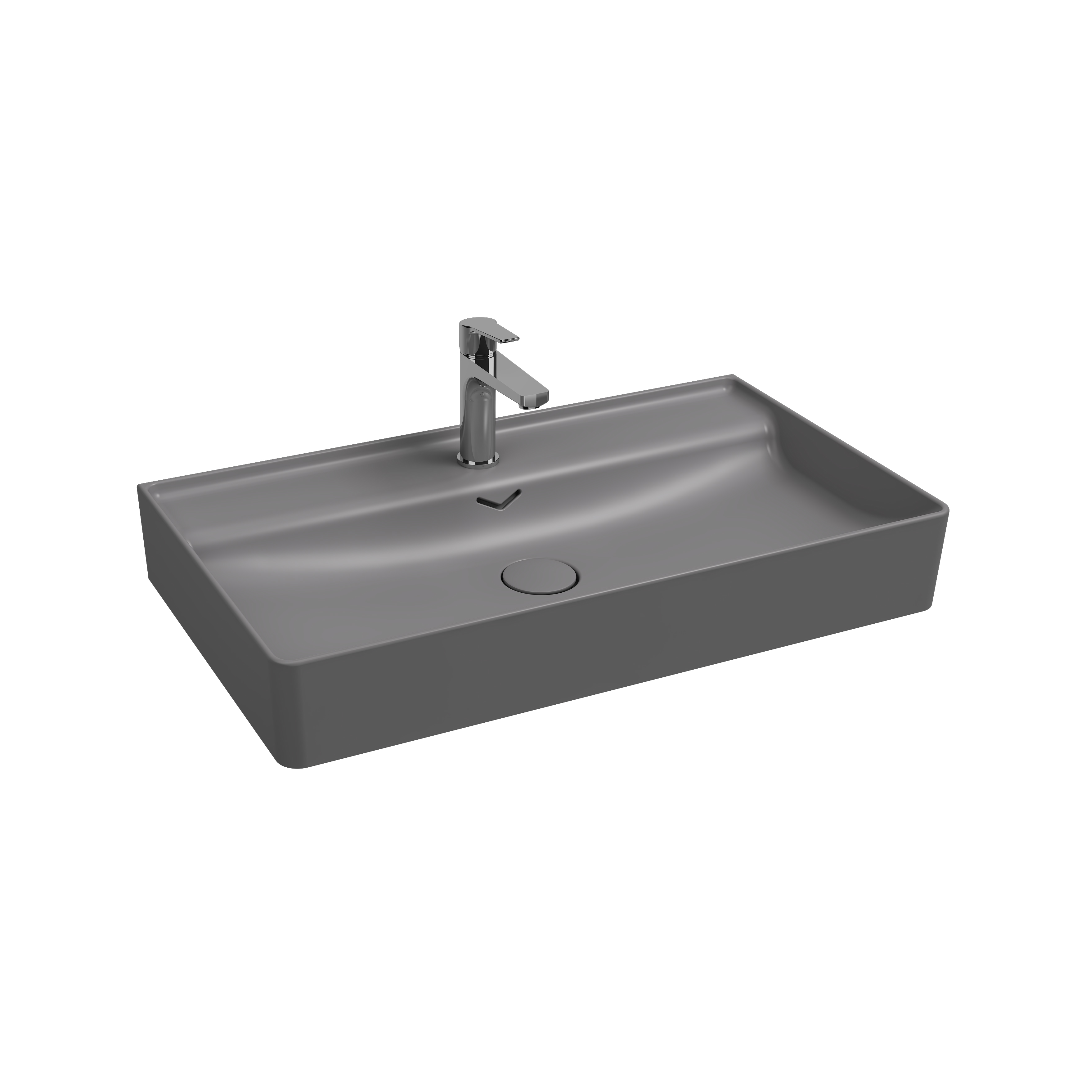 Vea Tezgah Üstü Lavabo 121 cm Taş Gri
