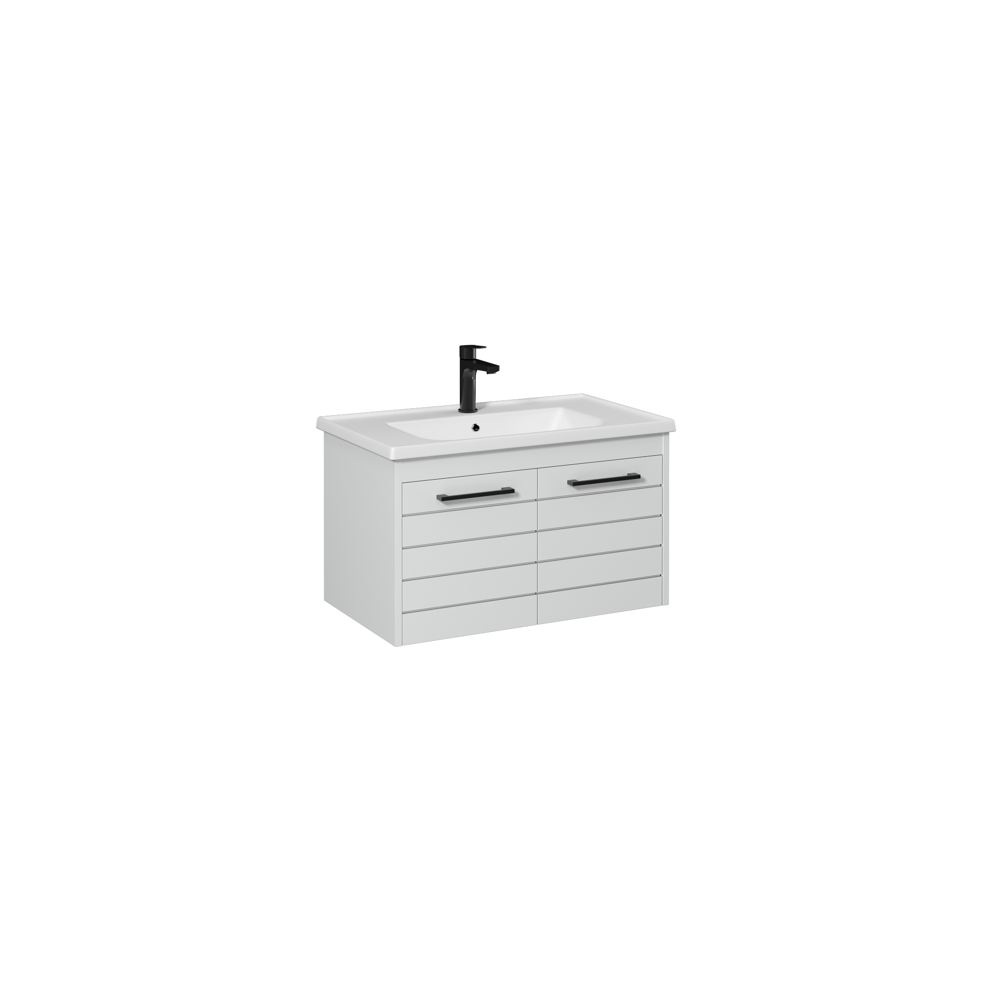 Aristo Washbasin Cabinet, Lacquer White 80 cm