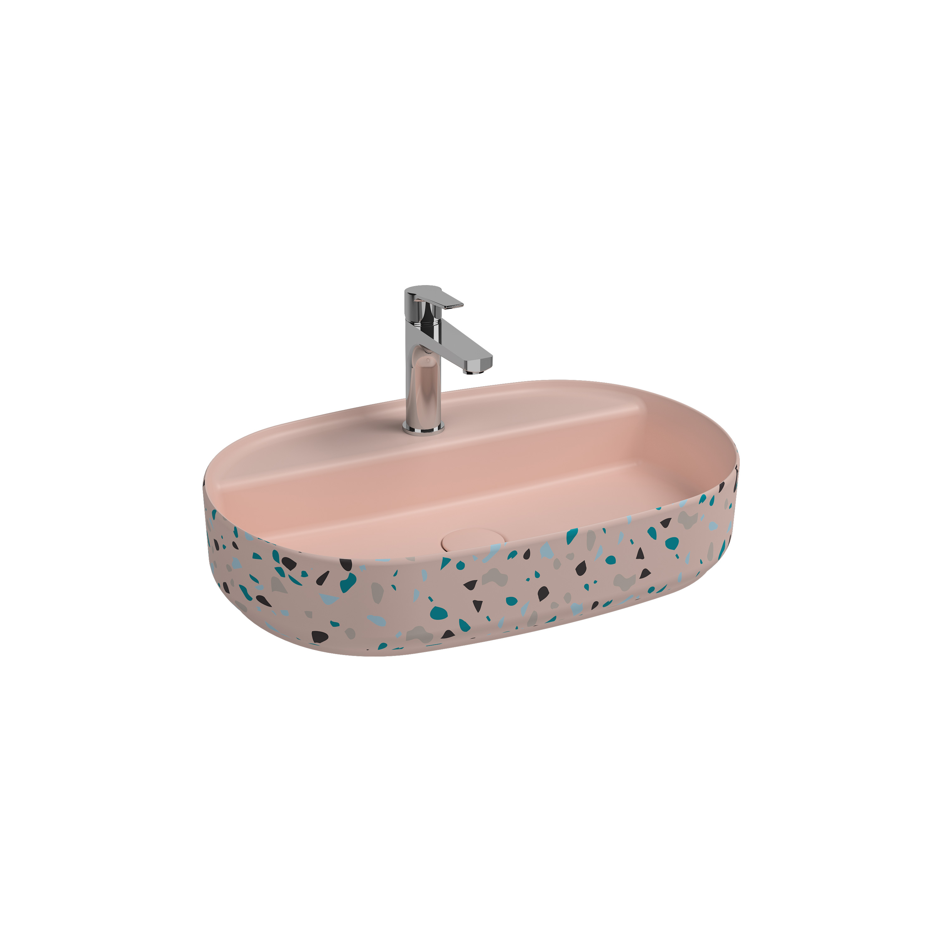 Countertop Washbasin 55 cm  Terrazzo Salmon