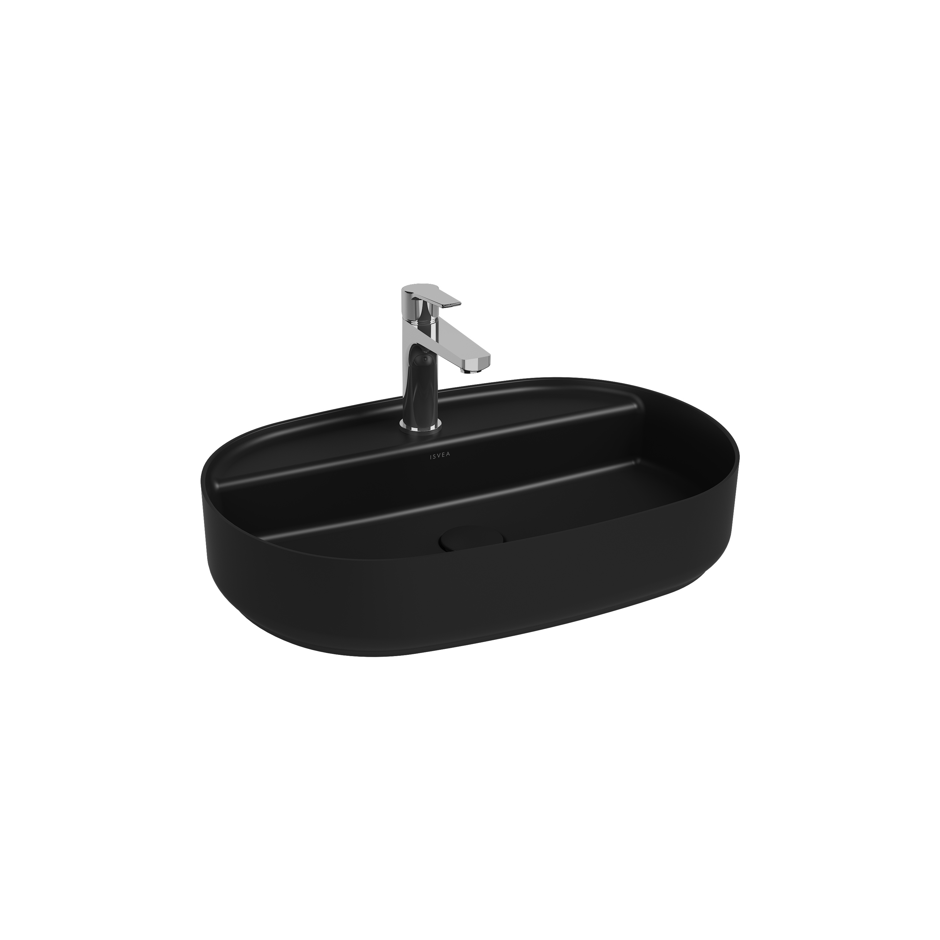 Infinity Inset Washbasin 55 cm Black