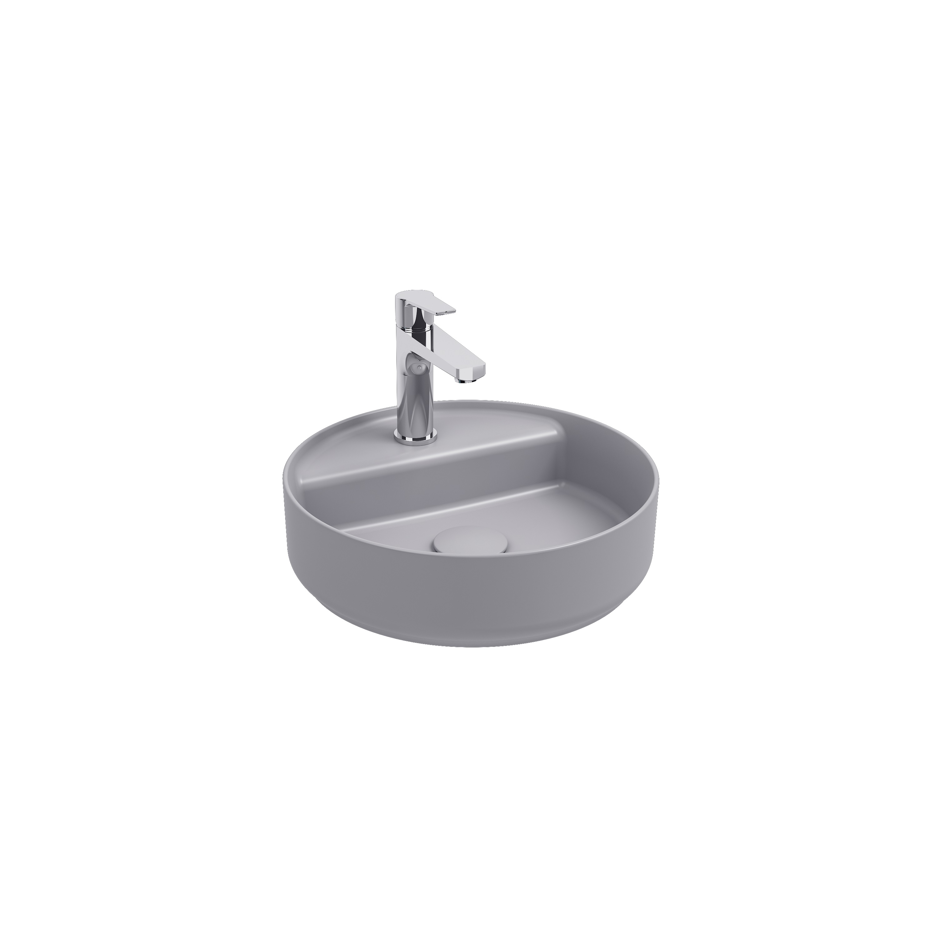 Infinity Tezgah Üstü Lavabo 42 cm Taş Gri