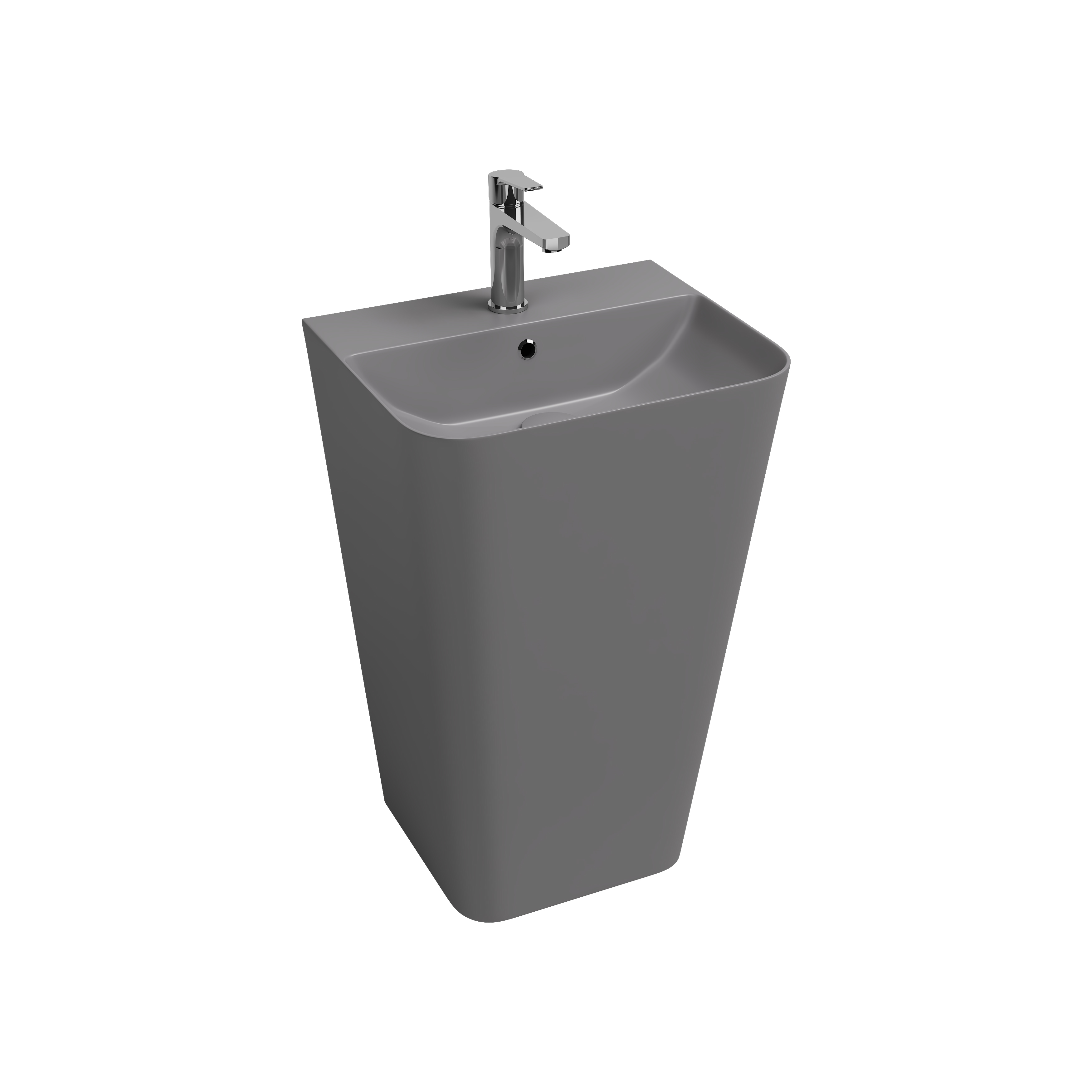 Sott Aqua Monoblok Yerden Lavabo 50 cm Taş Gri