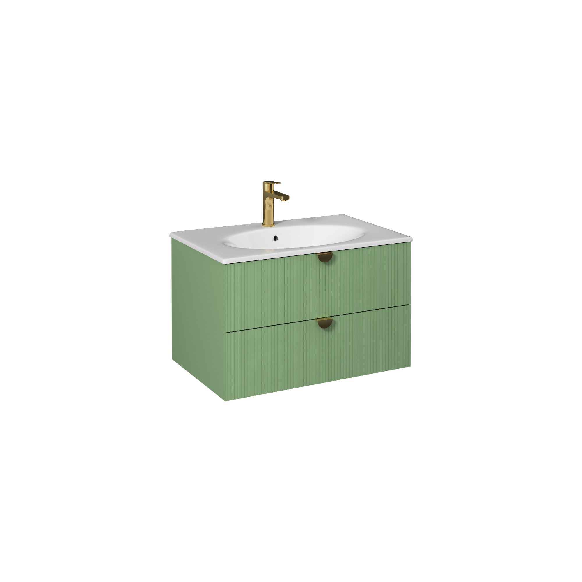 Infinity Washbasin Cabinet Pastel Green, with Mint Washbasin 130 cm