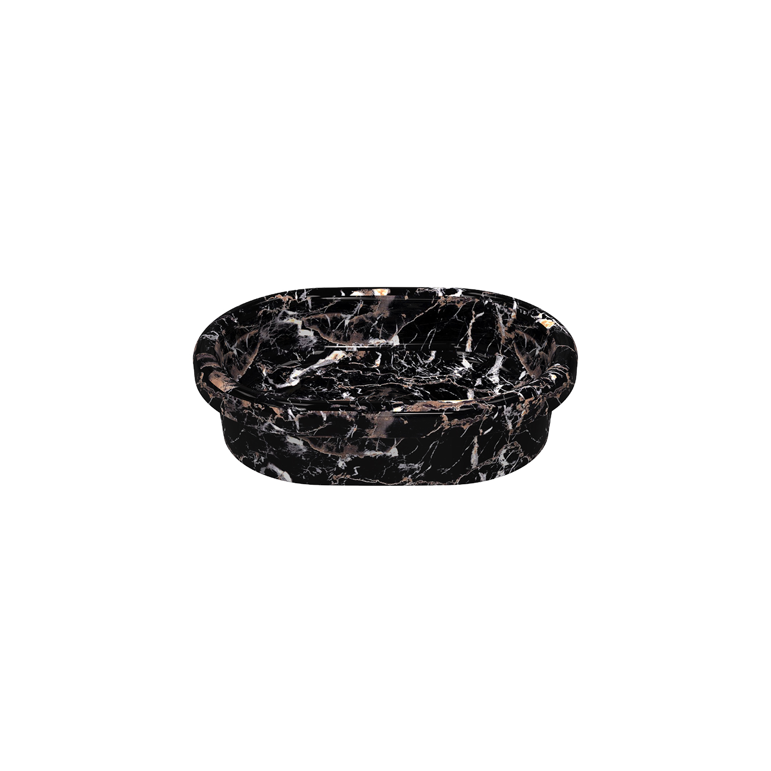 Curvo In-Set Marmo Black Desenli Lavabo 60 cm