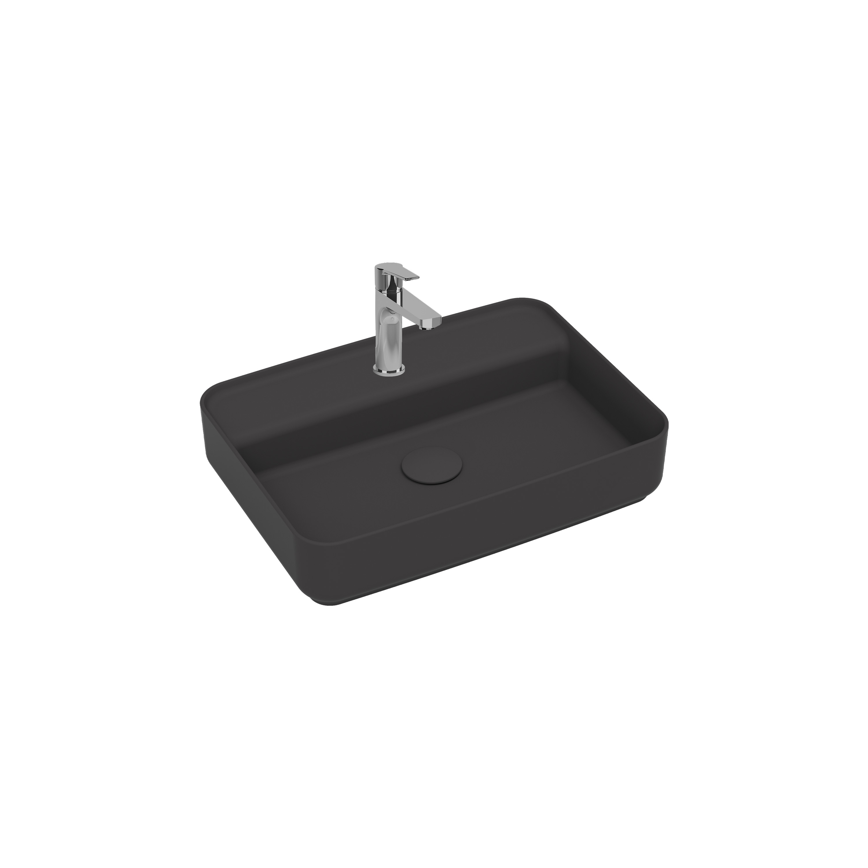 Infinity Countertop Washbasin 55 cm Anthracite