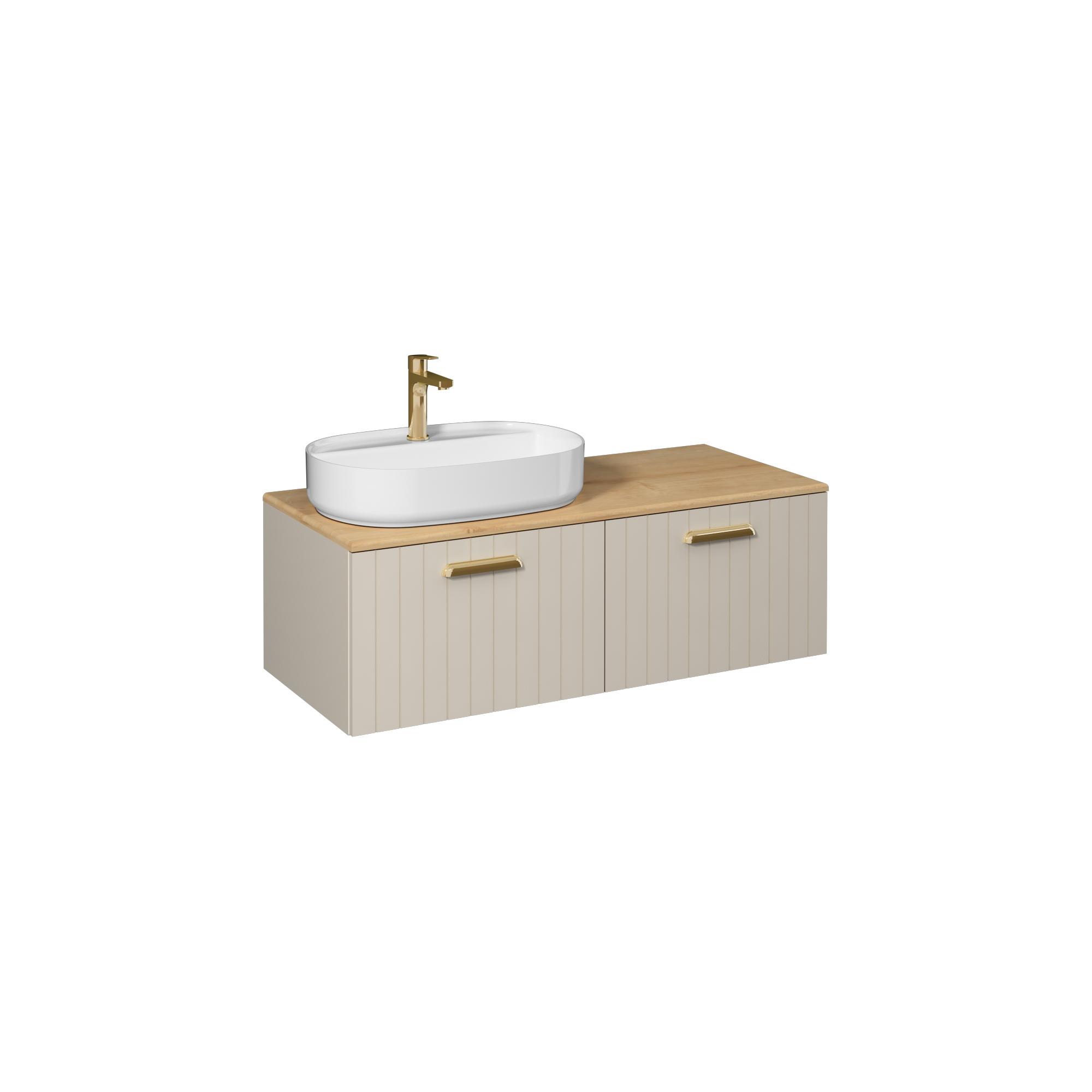 Rinato Washbasin Cabinet, Cream Left 120 cm