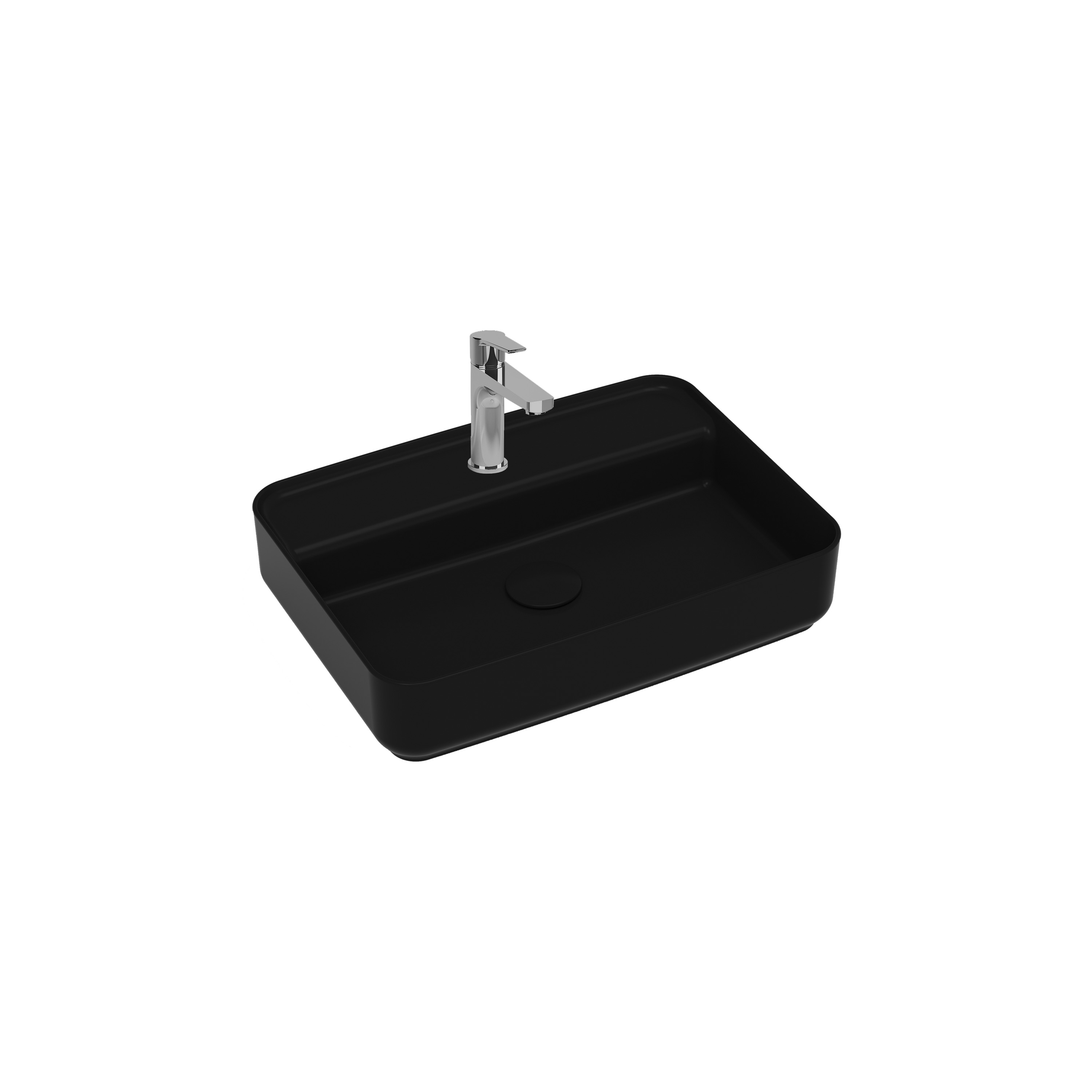 Infinity Countertop Washbasin 55 cm Black