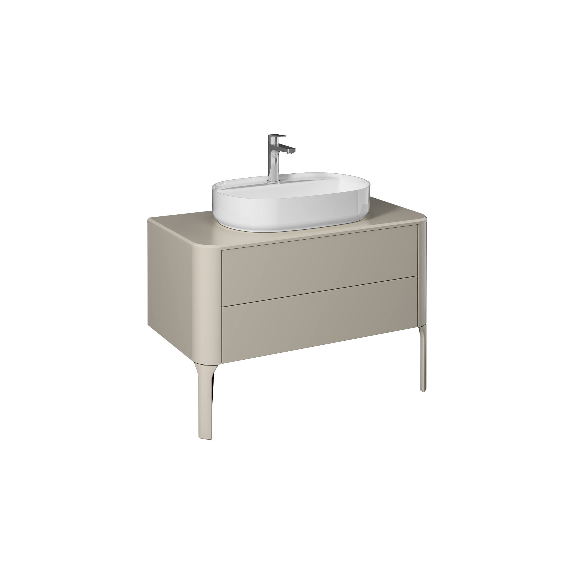 Sogno Washbasin Cabinet, Sand Beige 100 cm