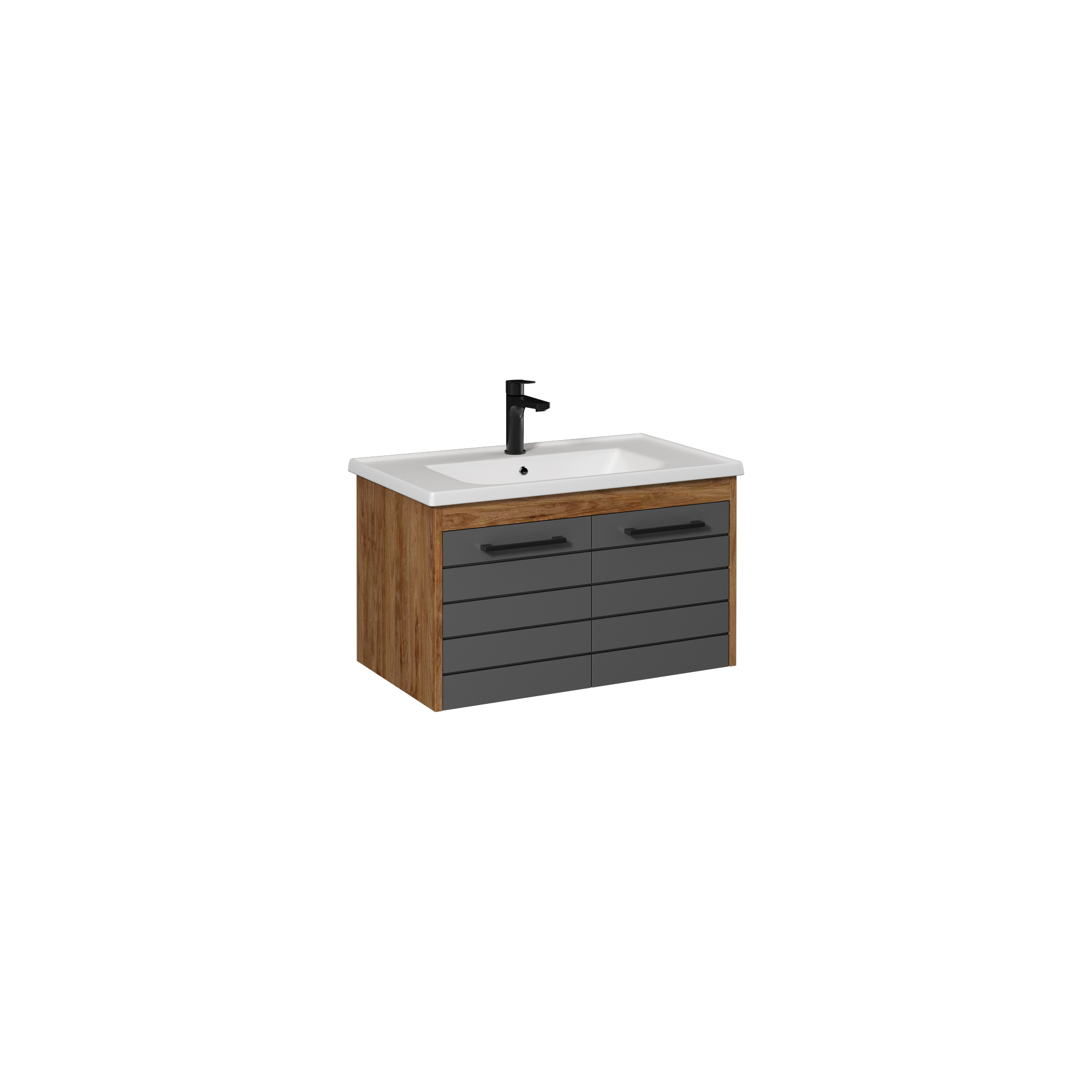 Aristo Washbasin Cabinet, Detroit & Anthracite 80 cm