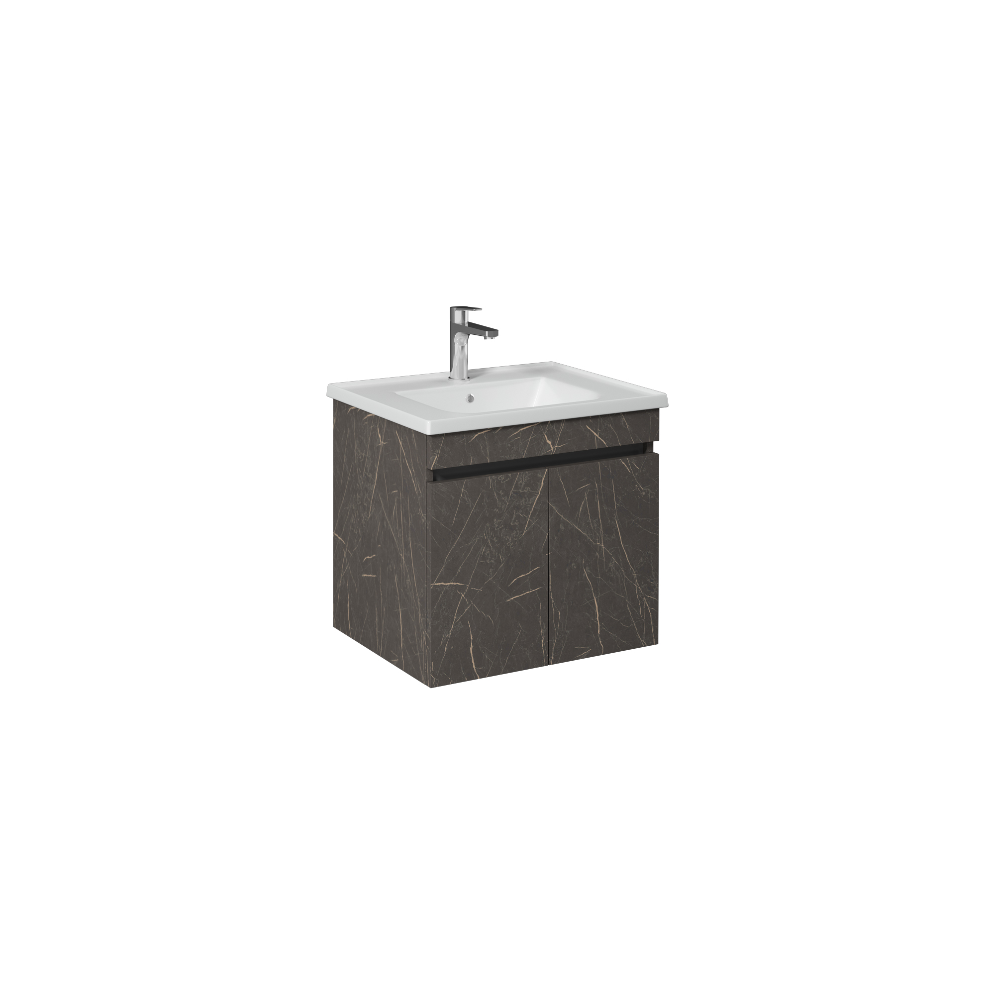 Trio Lavabo Dolabı 65 cm,Kapaklı(10LE50065 dahil) Latin Mermer